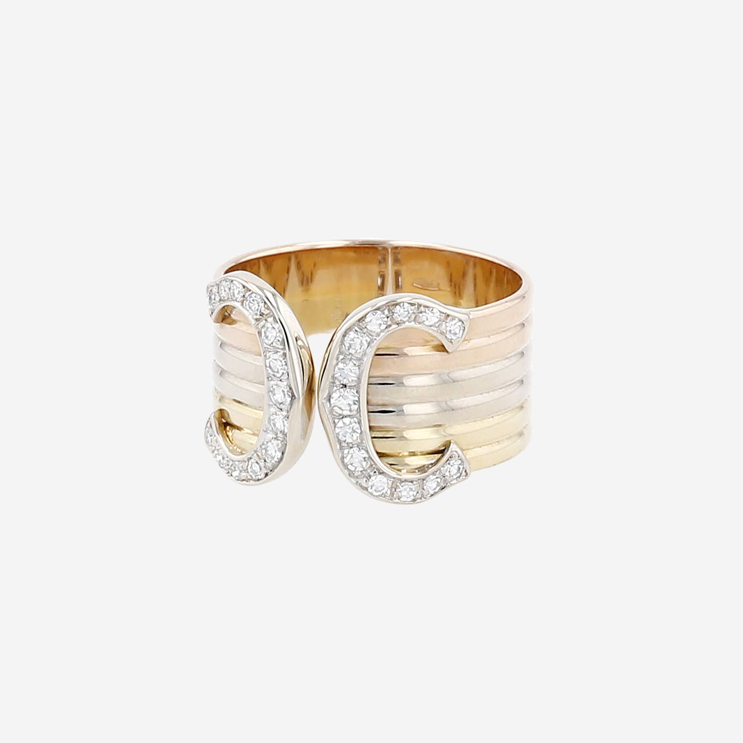 Bague Cartier C de Cartier en 3 ors et diamants