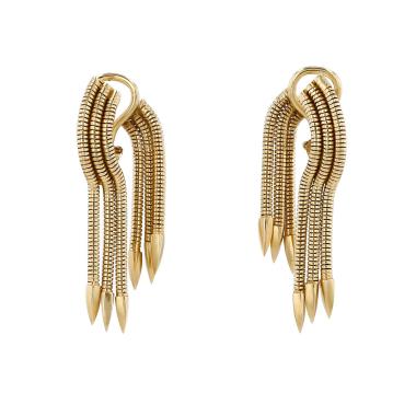 Paire de boucles d'oreilles Vintage  en or jaune