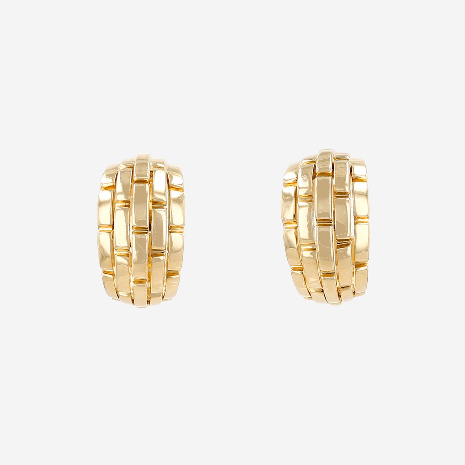 Paire de clips d'oreilles Cartier Maillon Panthère en or jaune