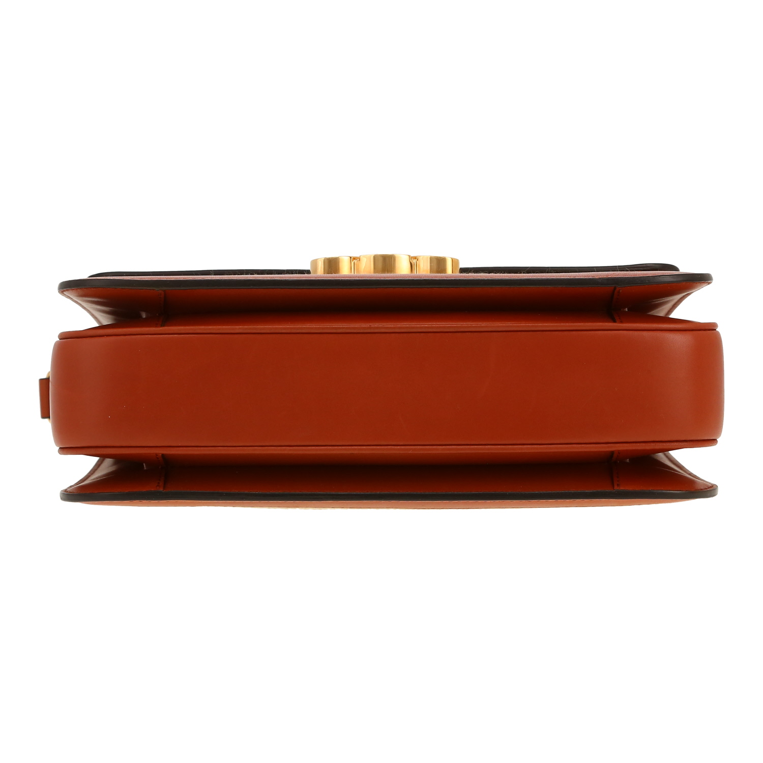 Celine  Triomphe shoulder bag  in brown leather  and beige canvas - Detail D1