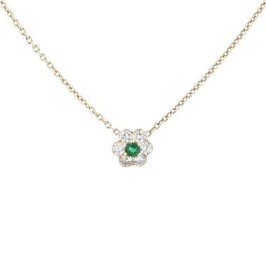 Collier Boucheron  en or jaune, émeraude et diamants