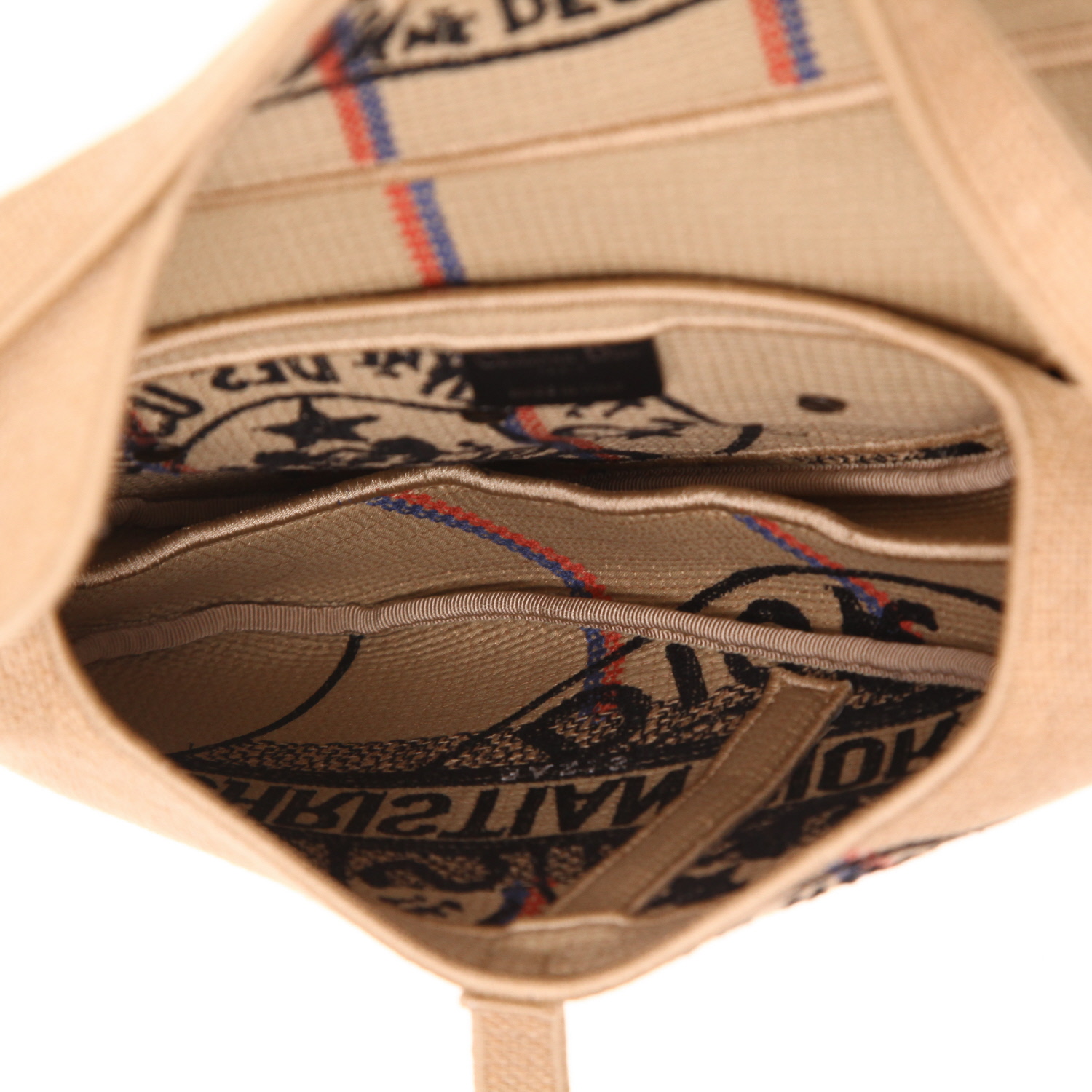 Sac à main Dior  Saddle moyen modèle  en raffia beige - Detail D3