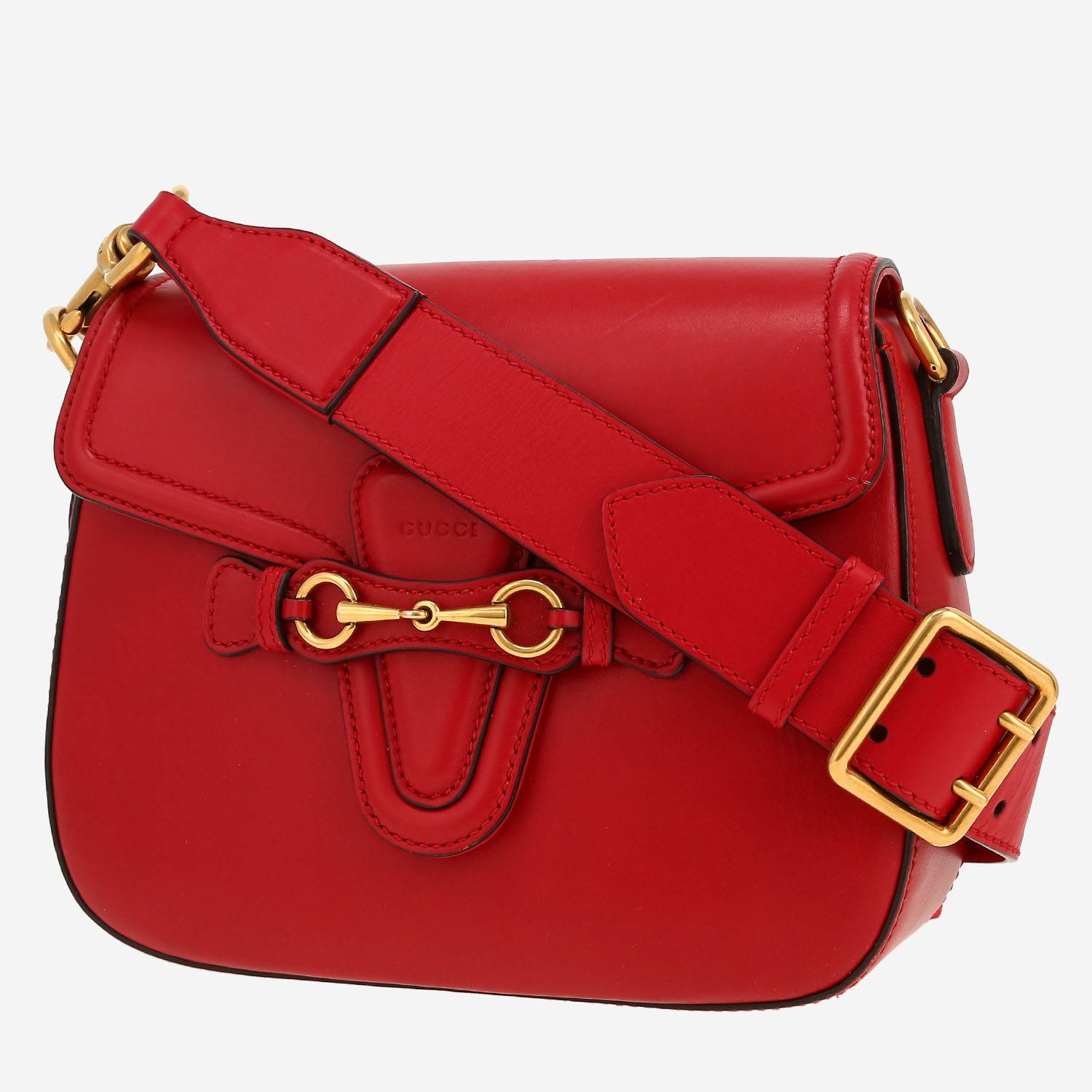 Borsa a tracolla Gucci  1955 Horsebit in pelle liscia rossa