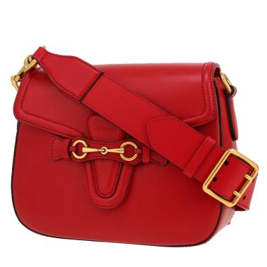 Gucci  1955 Horsebit shoulder bag  in red smooth leather