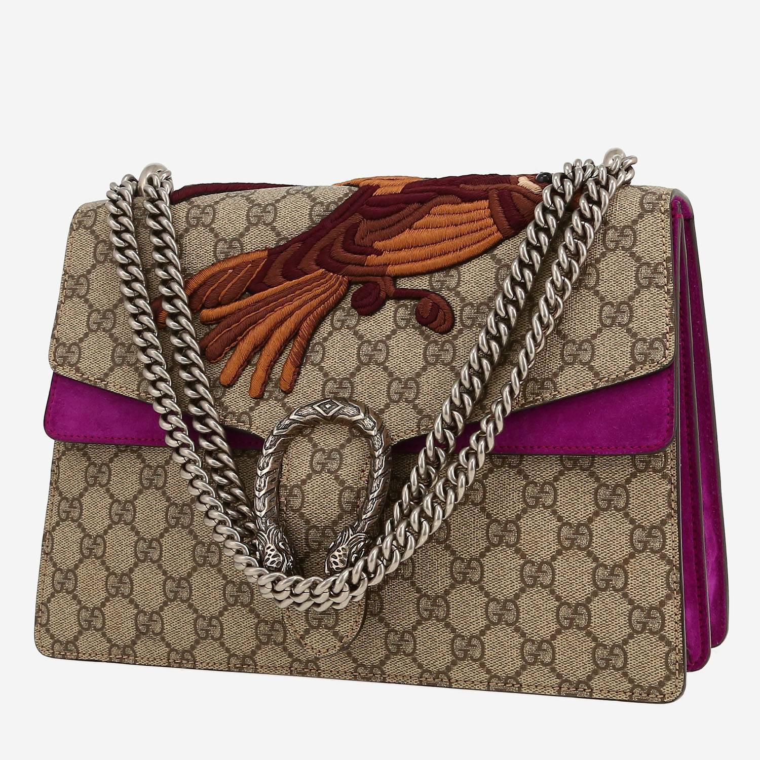 Sac à main Gucci  Dionysus en toile sûpreme GG beige et Veau velours violet