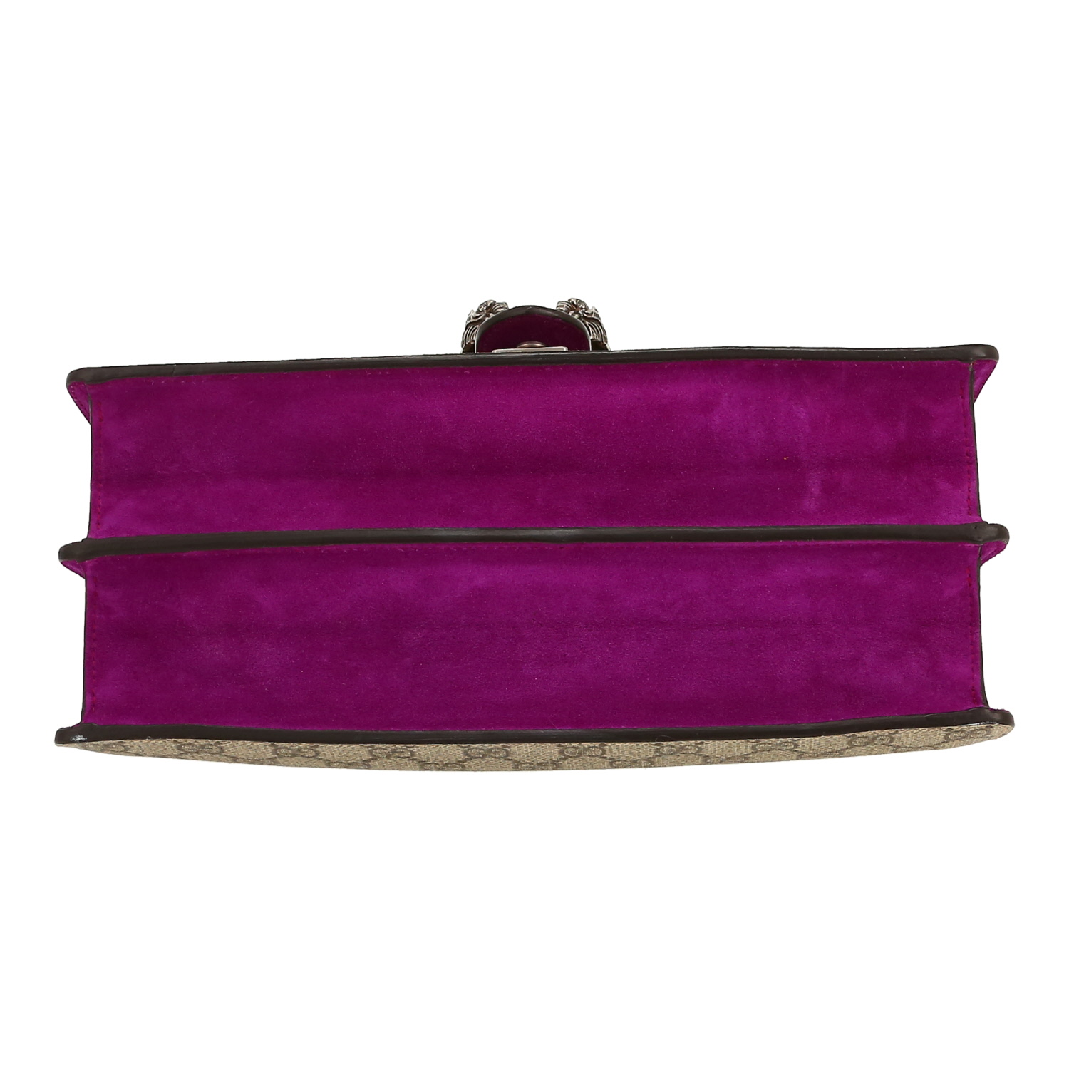 Borsa Gucci  Dionysus in tela "sûpreme GG" beige e Veau velours viola - Detail D1