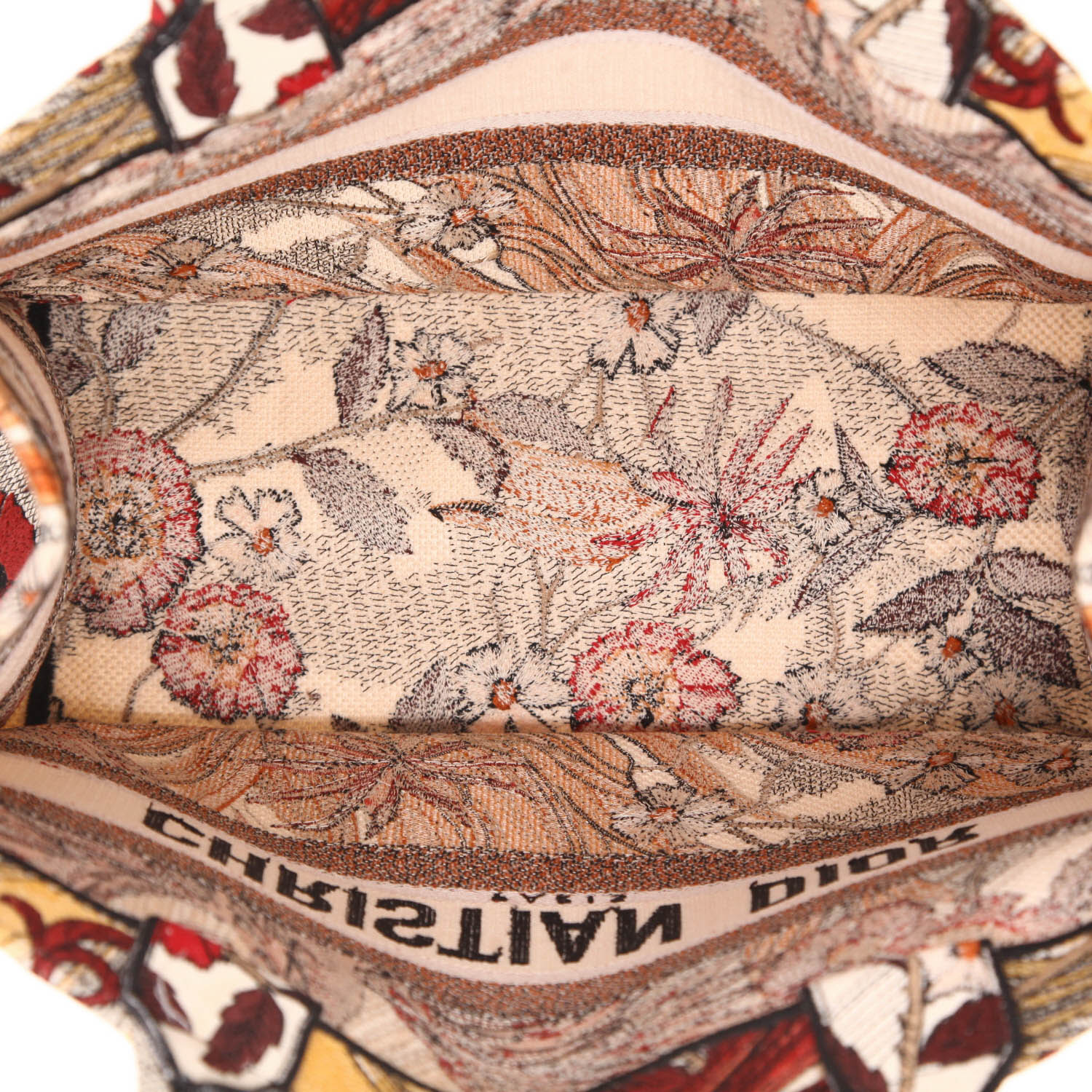 Shopping bag Dior  Book Tote modello medio  in tela beige - Detail D3