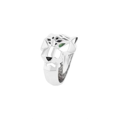 Cartier Panthère ring in white gold, onyx and emerald Cartier Panthère ring in white gold, onyx and emerald
