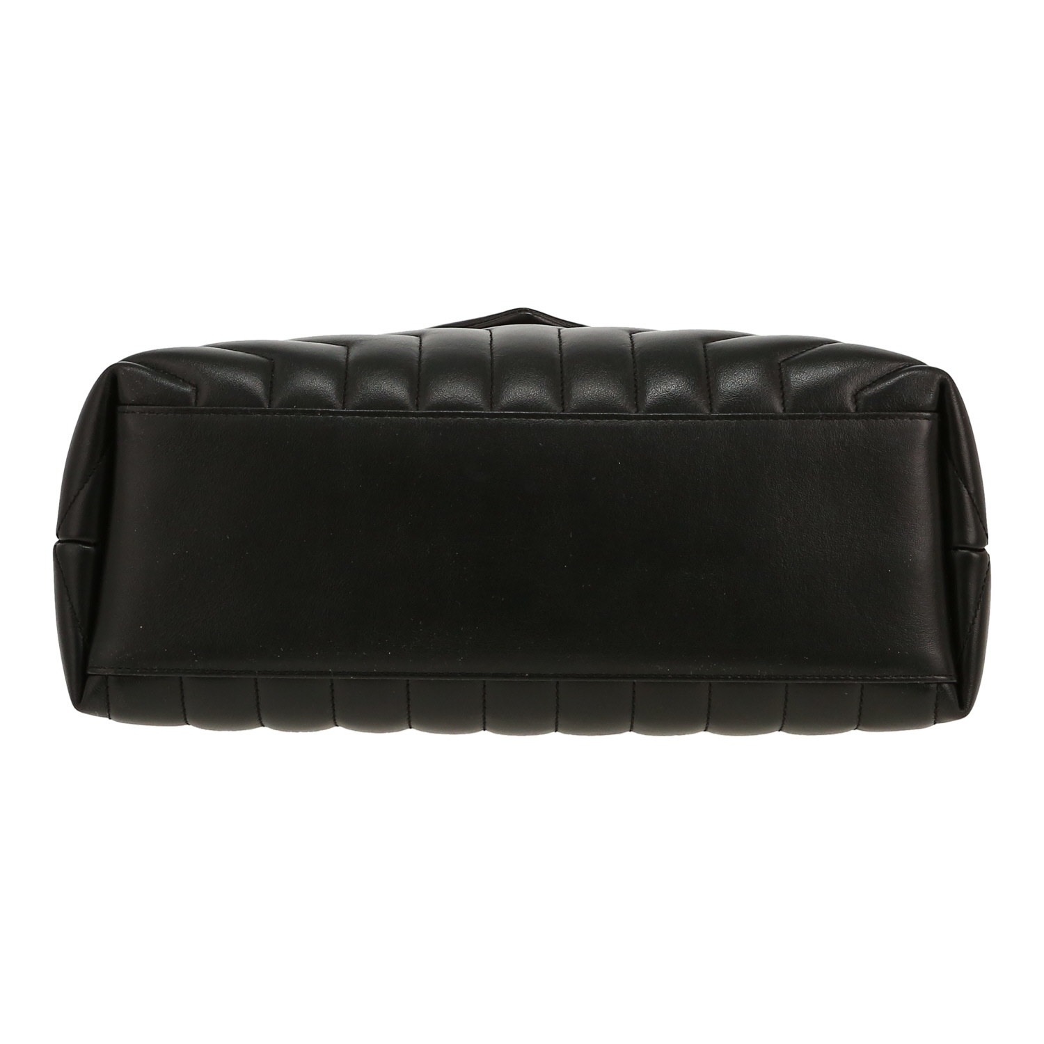 Saint Laurent  Loulou medium model  shoulder bag  in black chevron quilted leather - Detail D1