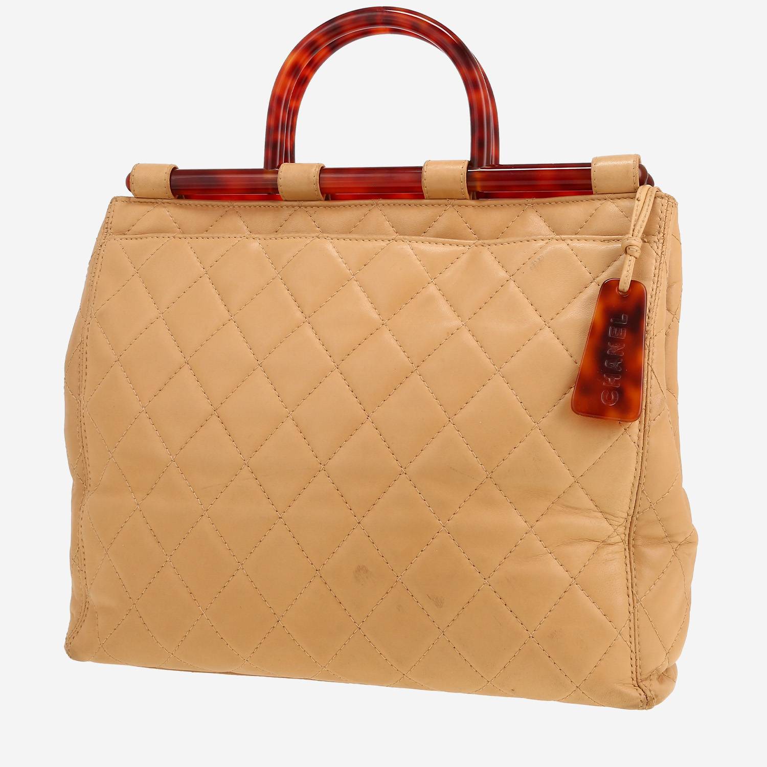 Sac cabas Chanel  Vintage en cuir matelassé beige