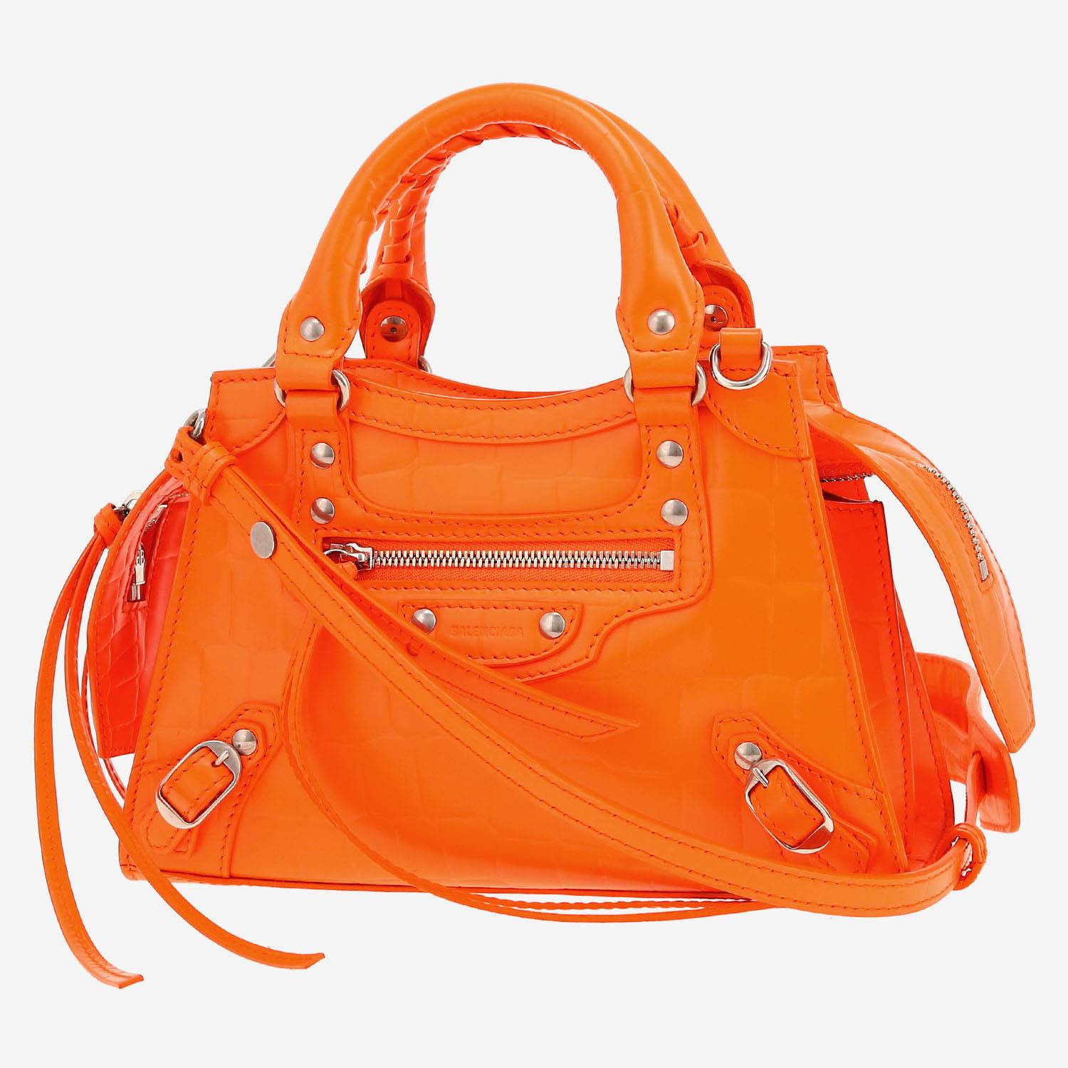 Bolso bandolera Balenciaga  Neo Classic modelo pequeño  en cuero naranja