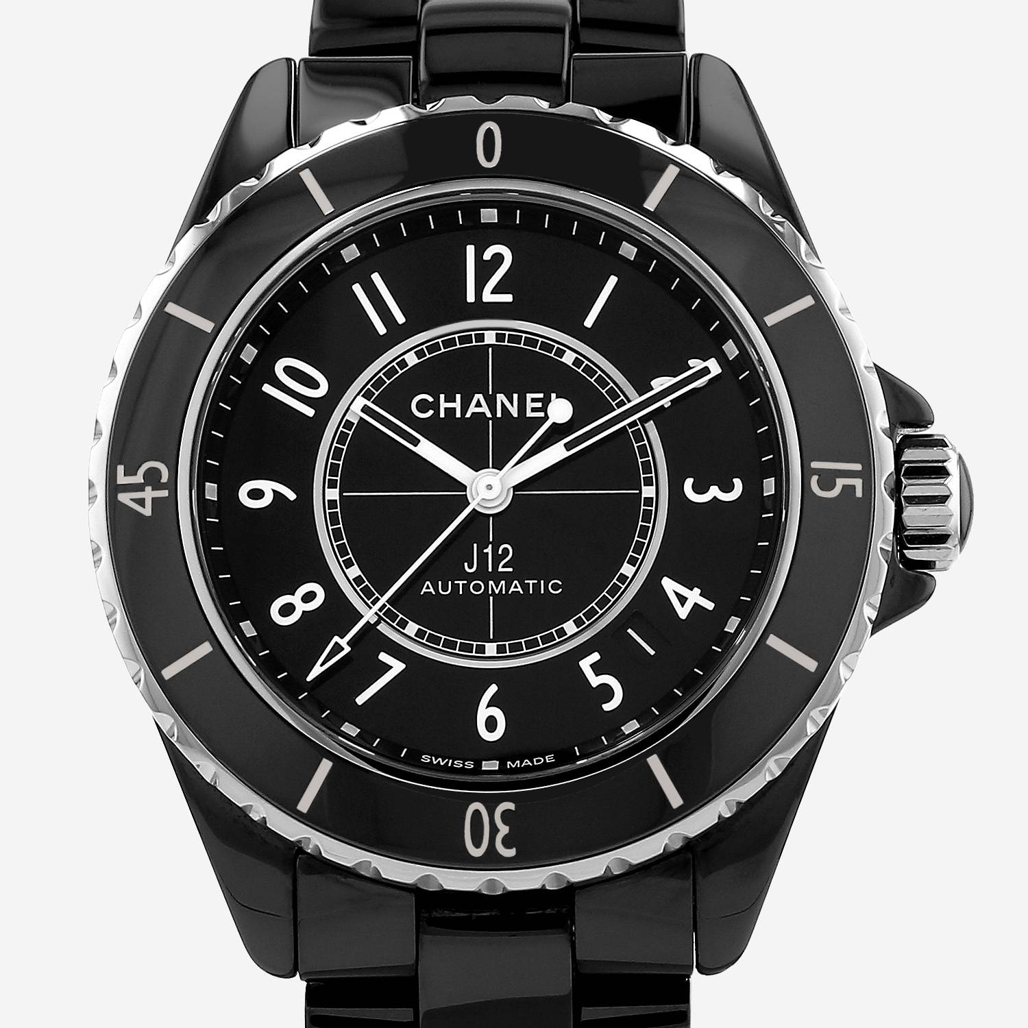 Montre Chanel J12 en céramique noire et acier Vers 2022