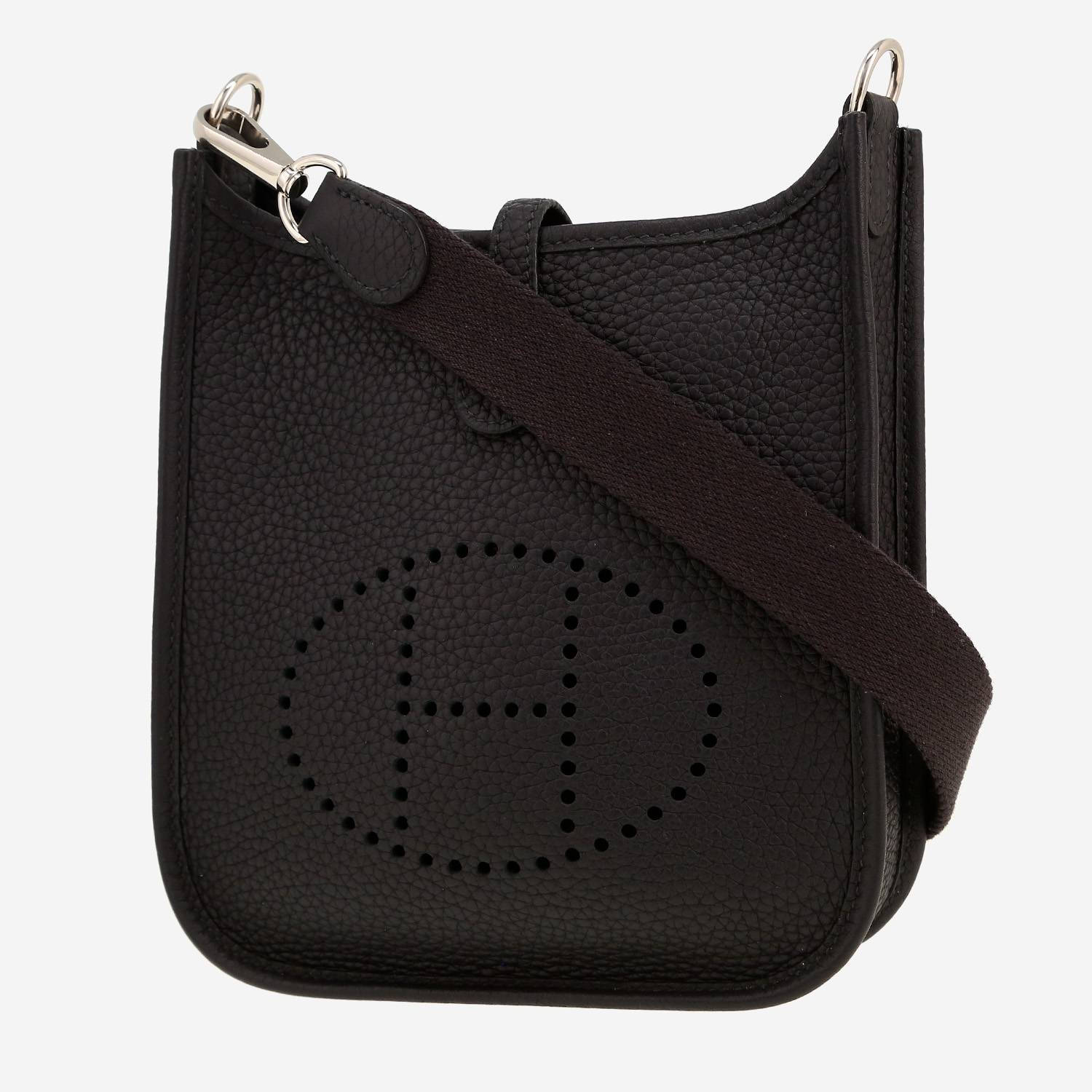Borsa a tracolla Hermès  Mini Evelyne in pelle togo Bleu Caban