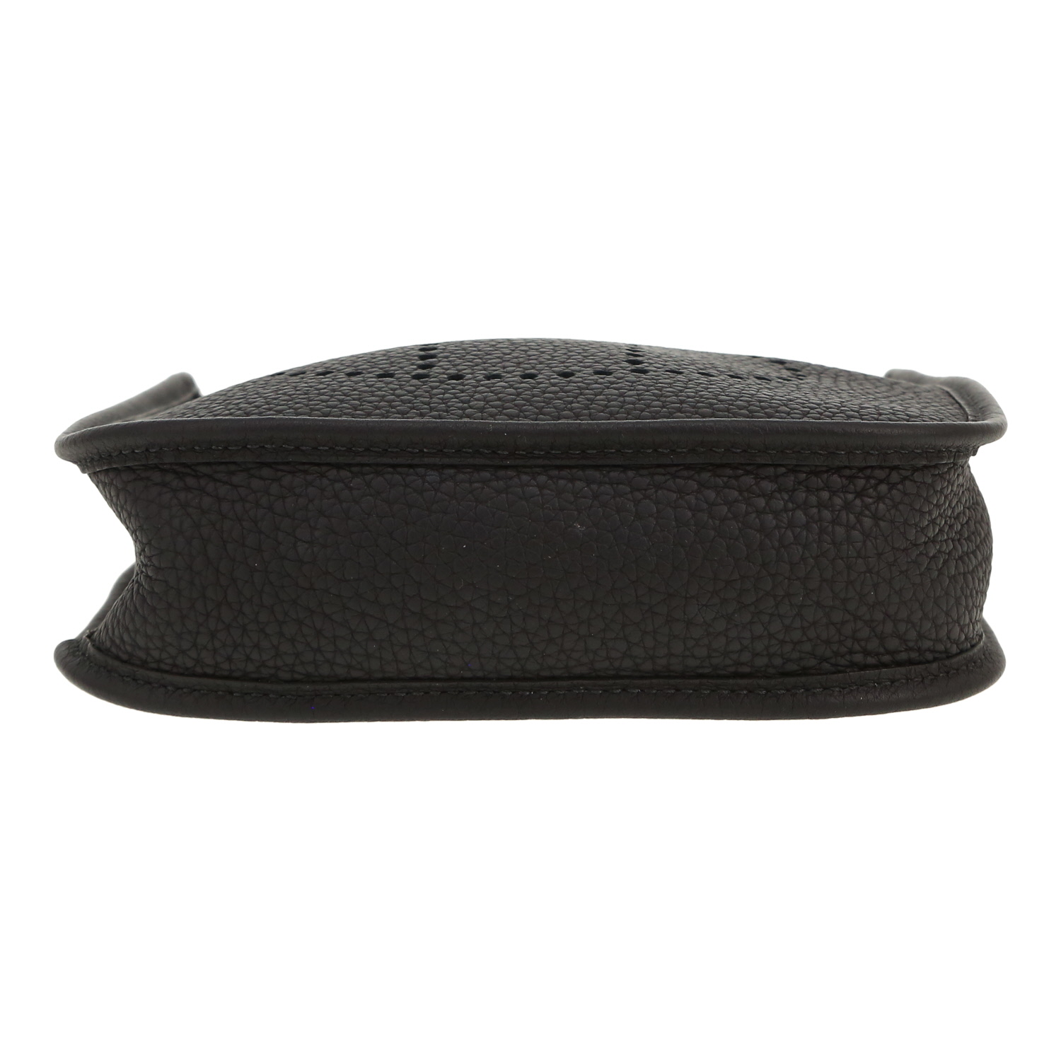 Bolso bandolera Hermès  Mini Evelyne en cuero togo Bleu Caban - Detail D1