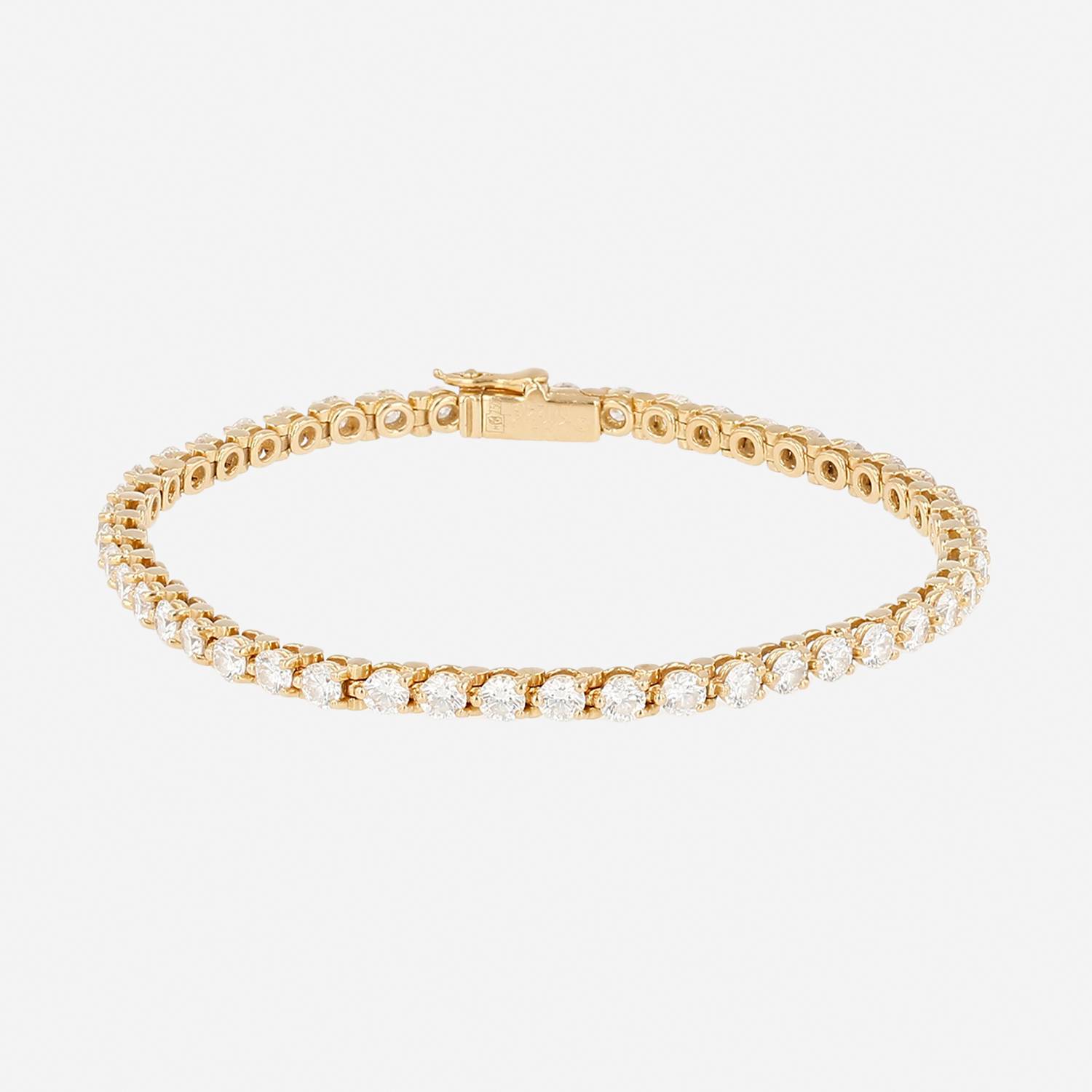 Bracelet Cartier Lignes Essentielles en or jaune et diamants 3,70 carats F/G VS1