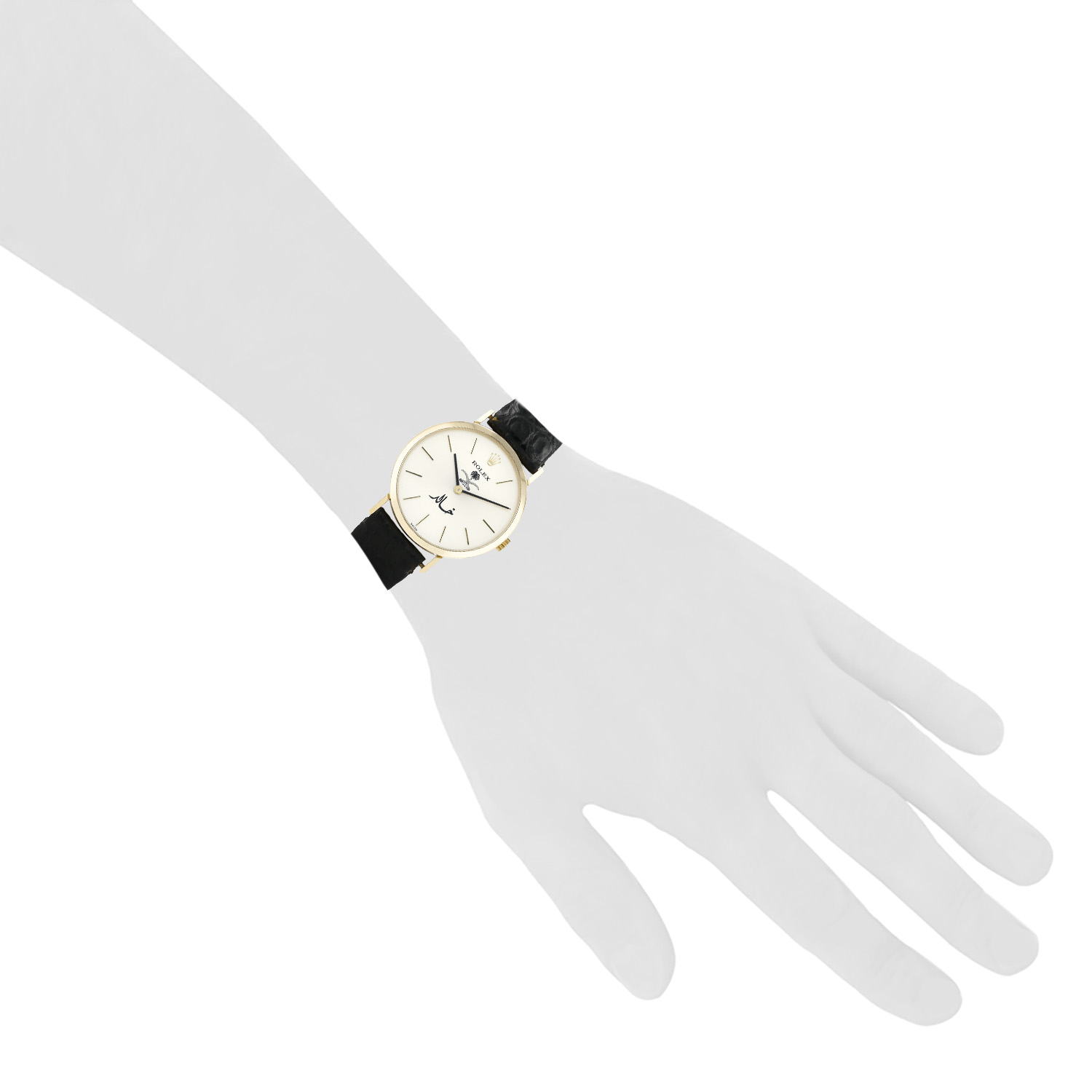 Montre Rolex Cellini "Emblem of Saudi Arabia" en or jaune Ref: Rolex - 4112  Vers 1990 - Detail D1