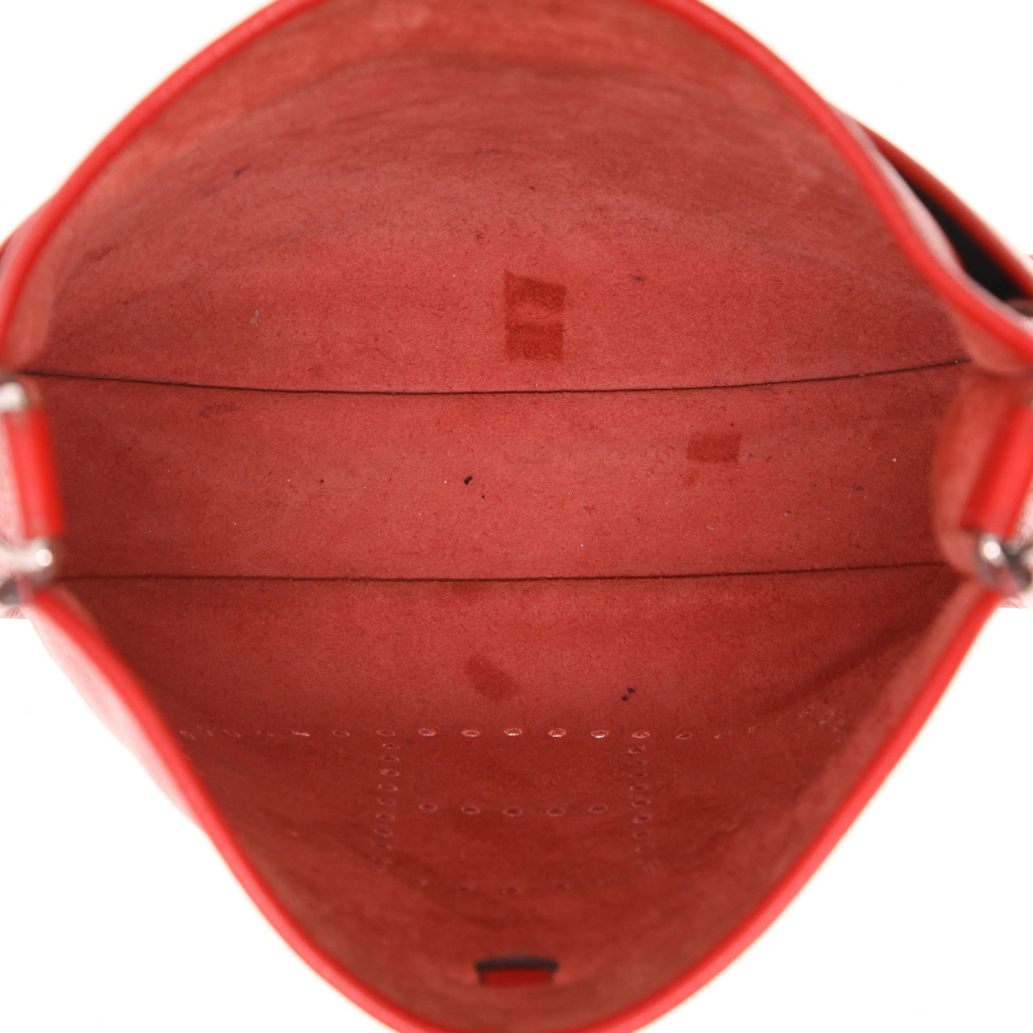 Bolso bandolera Hermès  Evelyne III en cuero togo rojo - Detail D3