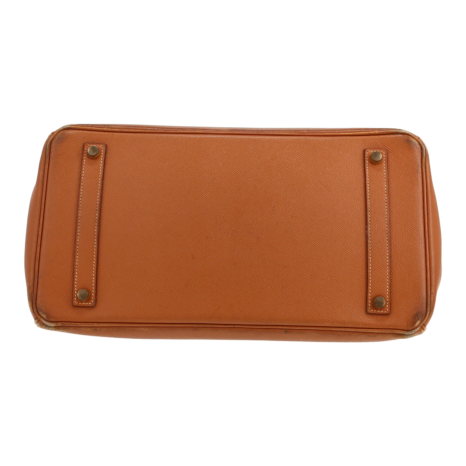 Bolso de mano Hermès  Birkin 35 cm en cuero Courchevel color oro - Detail D1