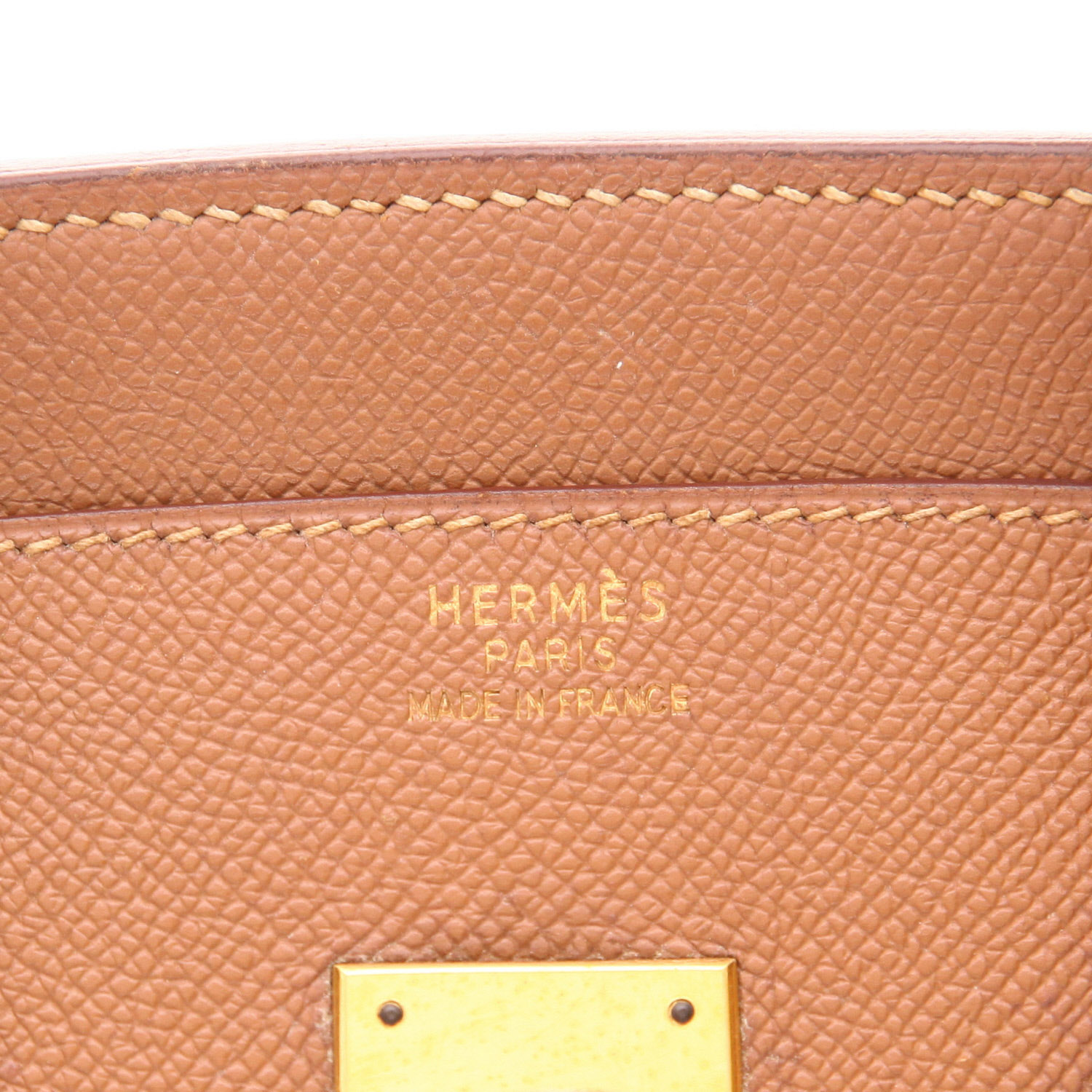 Sac à main Hermès  Birkin 35 cm en cuir Courchevel gold - Detail D2