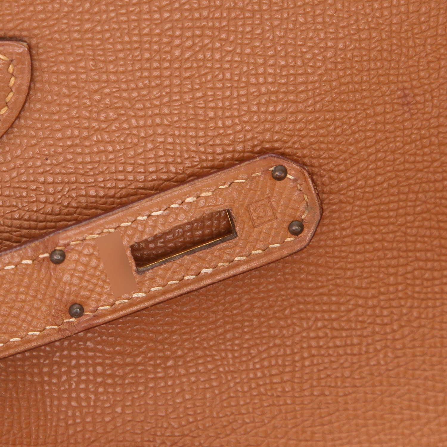 Borsa Hermès  Birkin 35 cm in pelle Courchevel gold - Detail D4