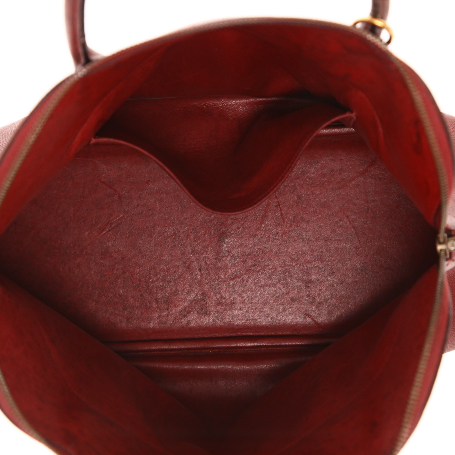 Borsa Hermès  Bolide 35 cm in pelle Courchevel bordeaux - Detail D3