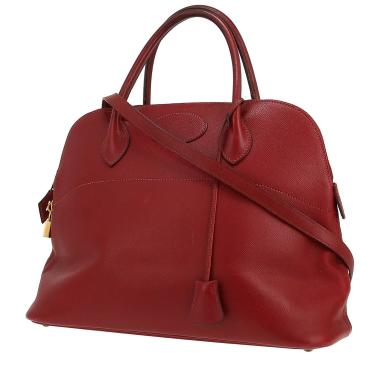 Hermès  Bolide 35 cm handbag  in burgundy Courchevel leather