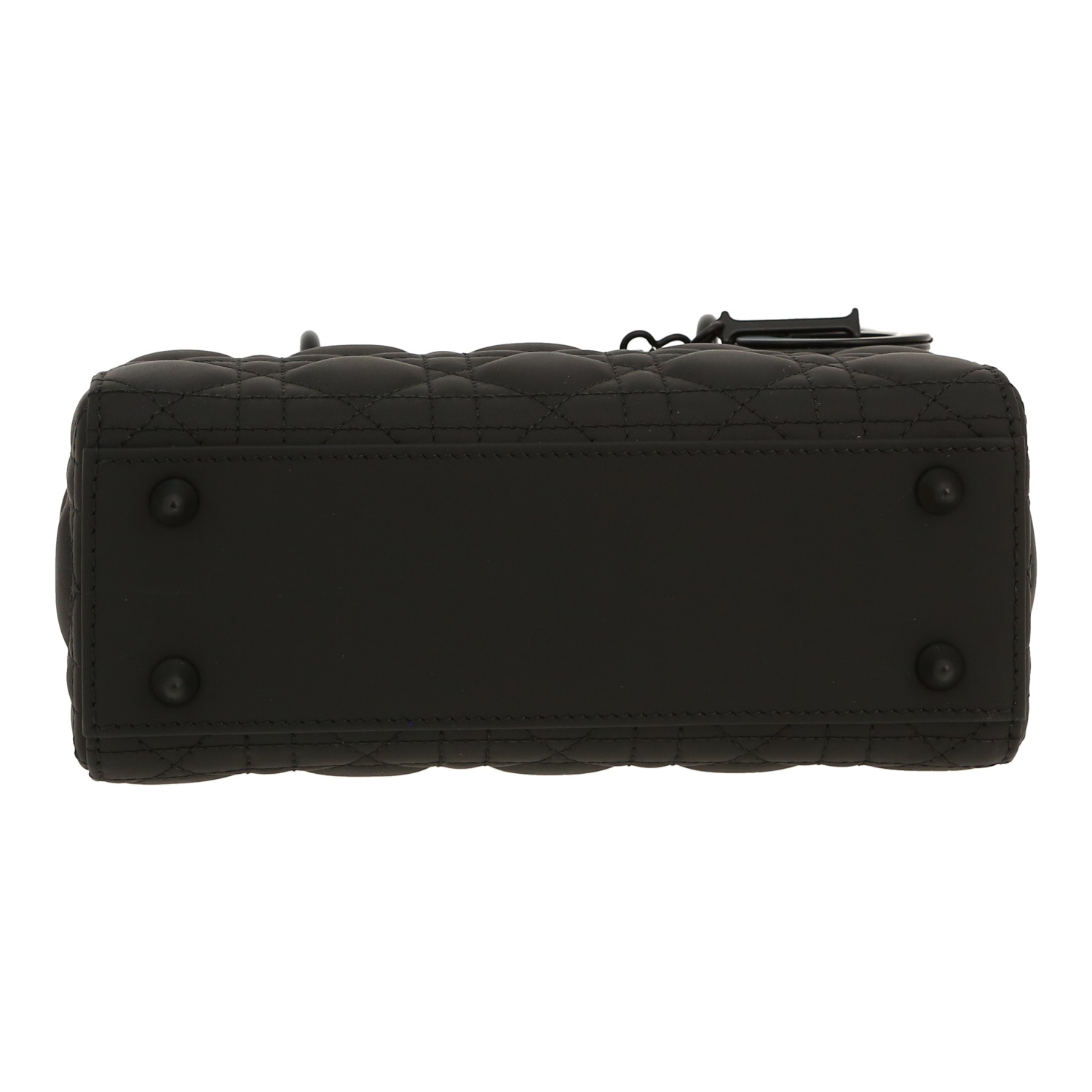 Dior  Lady Dior handbag  in black leather cannage - Detail D1