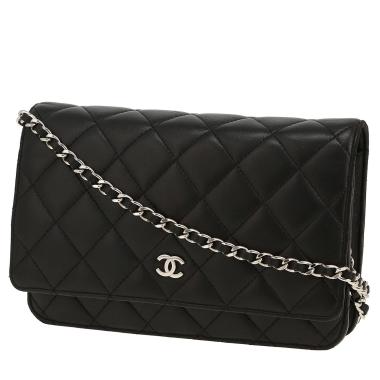 Borsa a tracolla Chanel  Wallet on Chain in pelle trapuntata nera