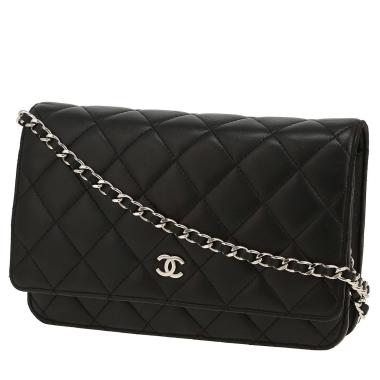 Sac bandoulière Chanel  Wallet on Chain en cuir matelassé noir