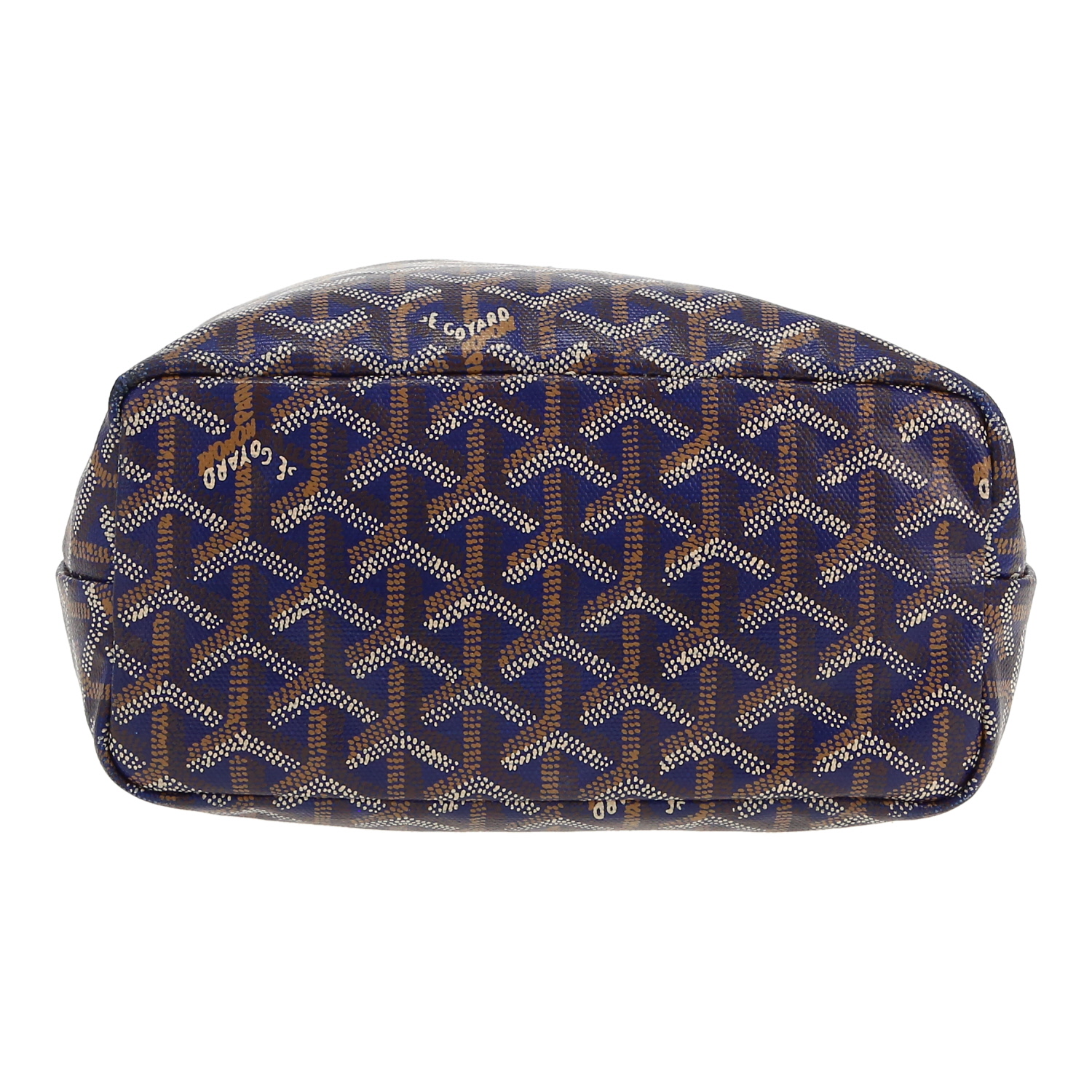 Sac cabas Goyard  Mini Saint-Louis en toile Goyardine bleue et cuir bleu - Detail D1