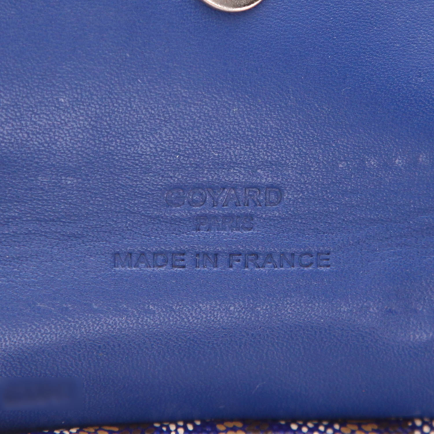 Shopping bag Goyard  Mini Saint-Louis in tela Goyardine blu e pelle blu - Detail D2