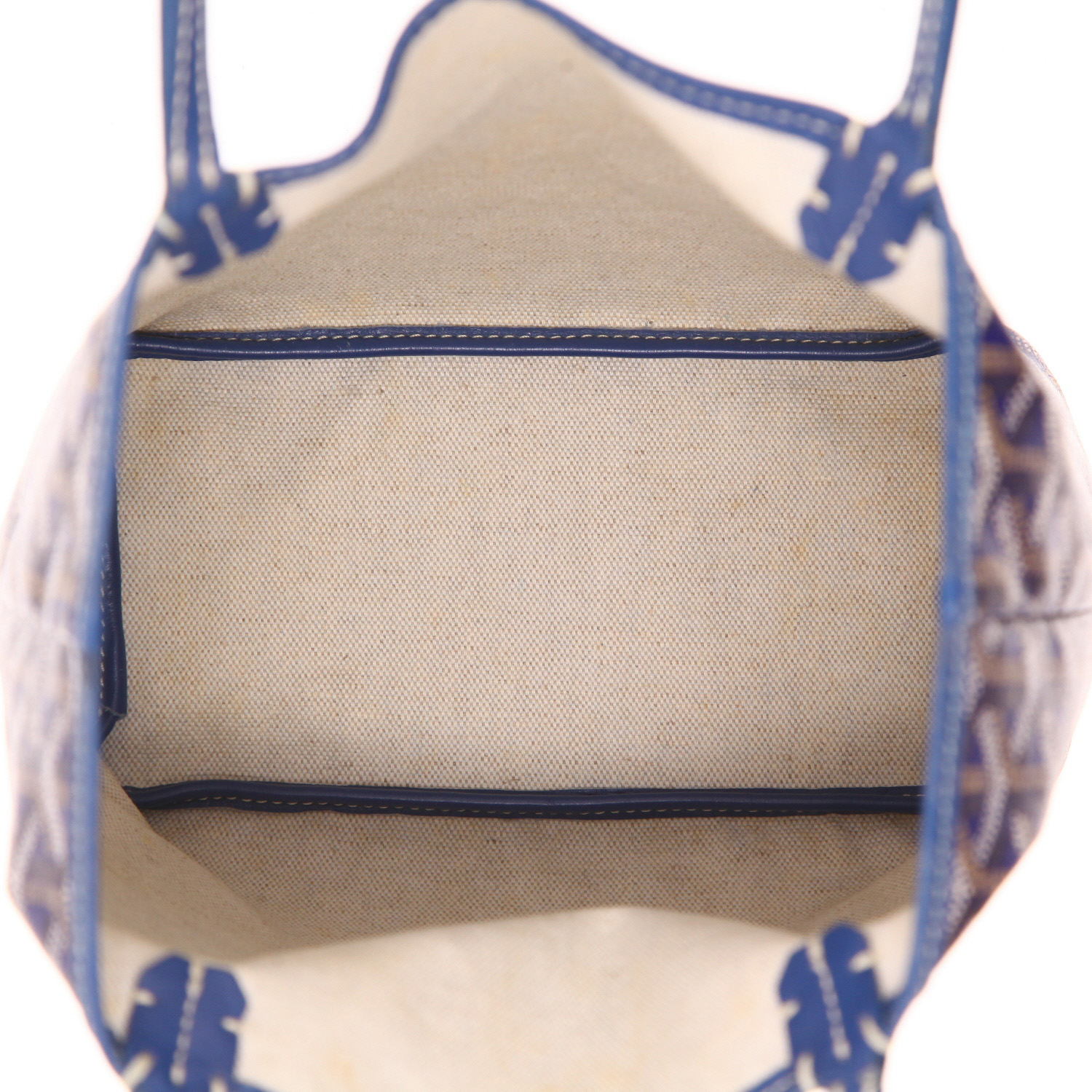 Shopping bag Goyard  Mini Saint-Louis in tela Goyardine blu e pelle blu - Detail D3