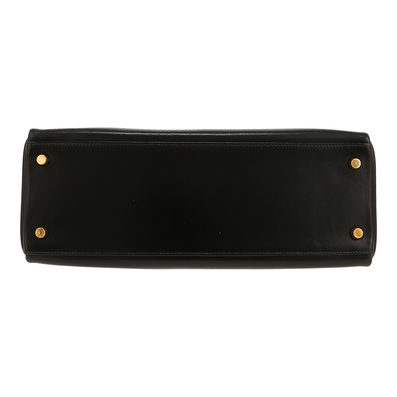 Bolso de mano Hermès  Kelly 32 cm en cuero box negro - Detail D1