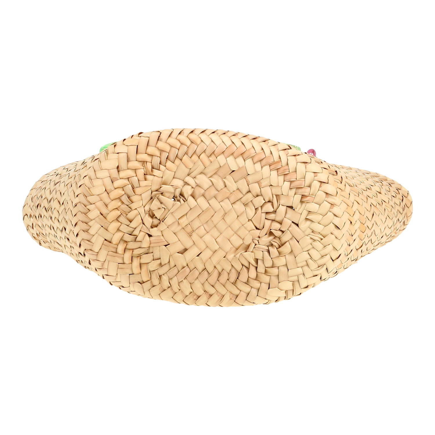 Gucci   shopping bag  in beige wicker  and yellow leather - Detail D1