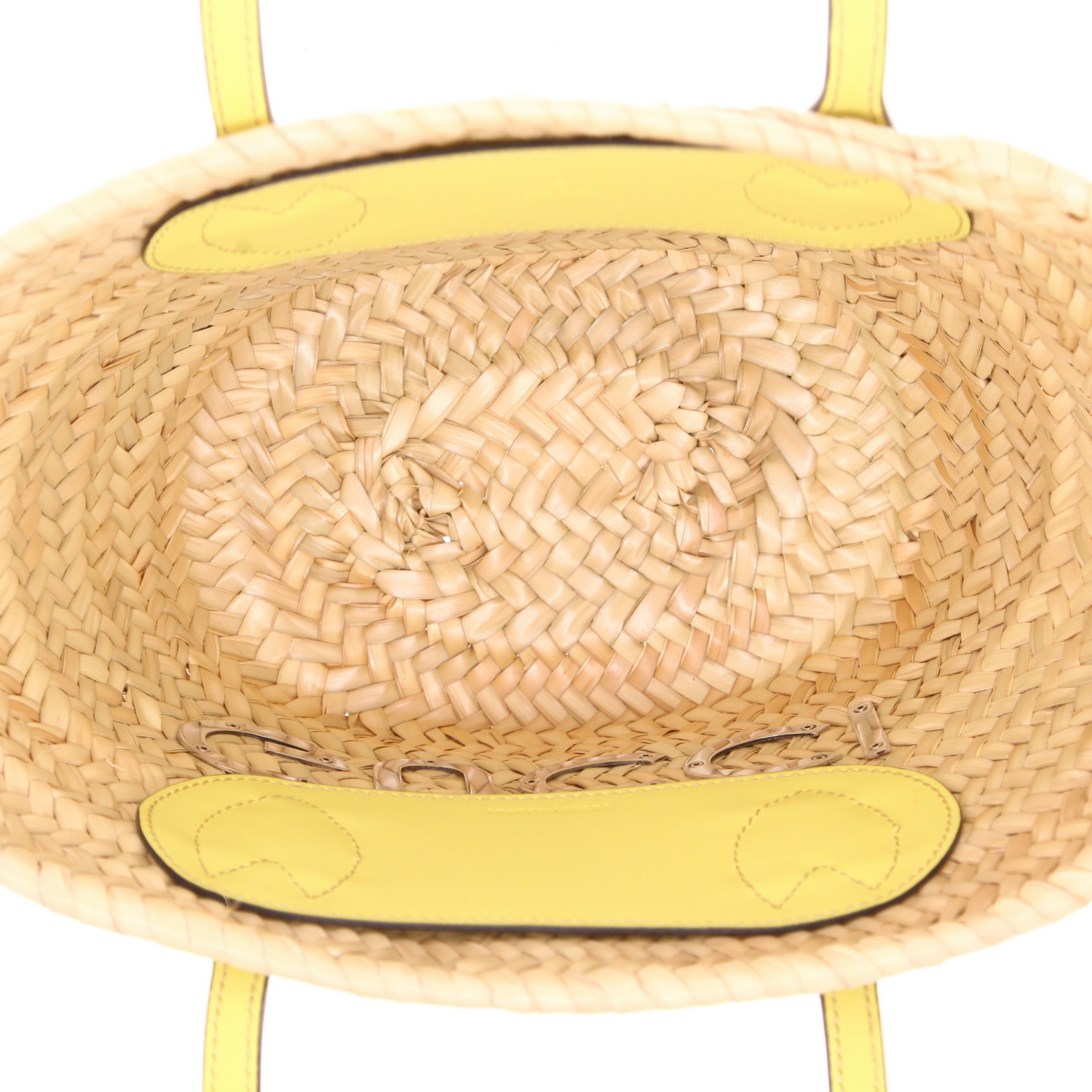 Bolso Cabás Gucci   en mimbre beige y cuero amarillo - Detail D3