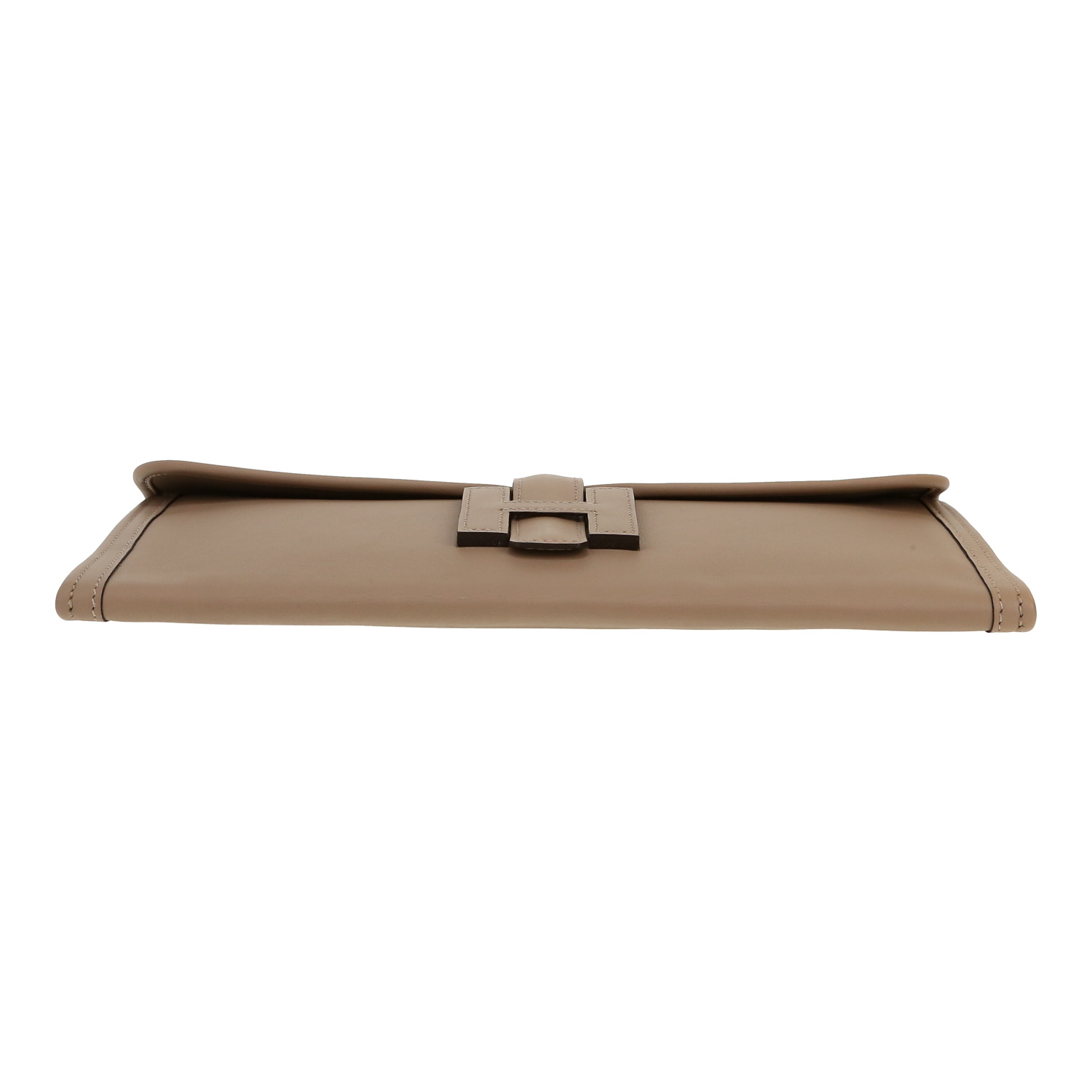 Hermès Jige pouch in tourterelle grey Swift leather - Detail D1