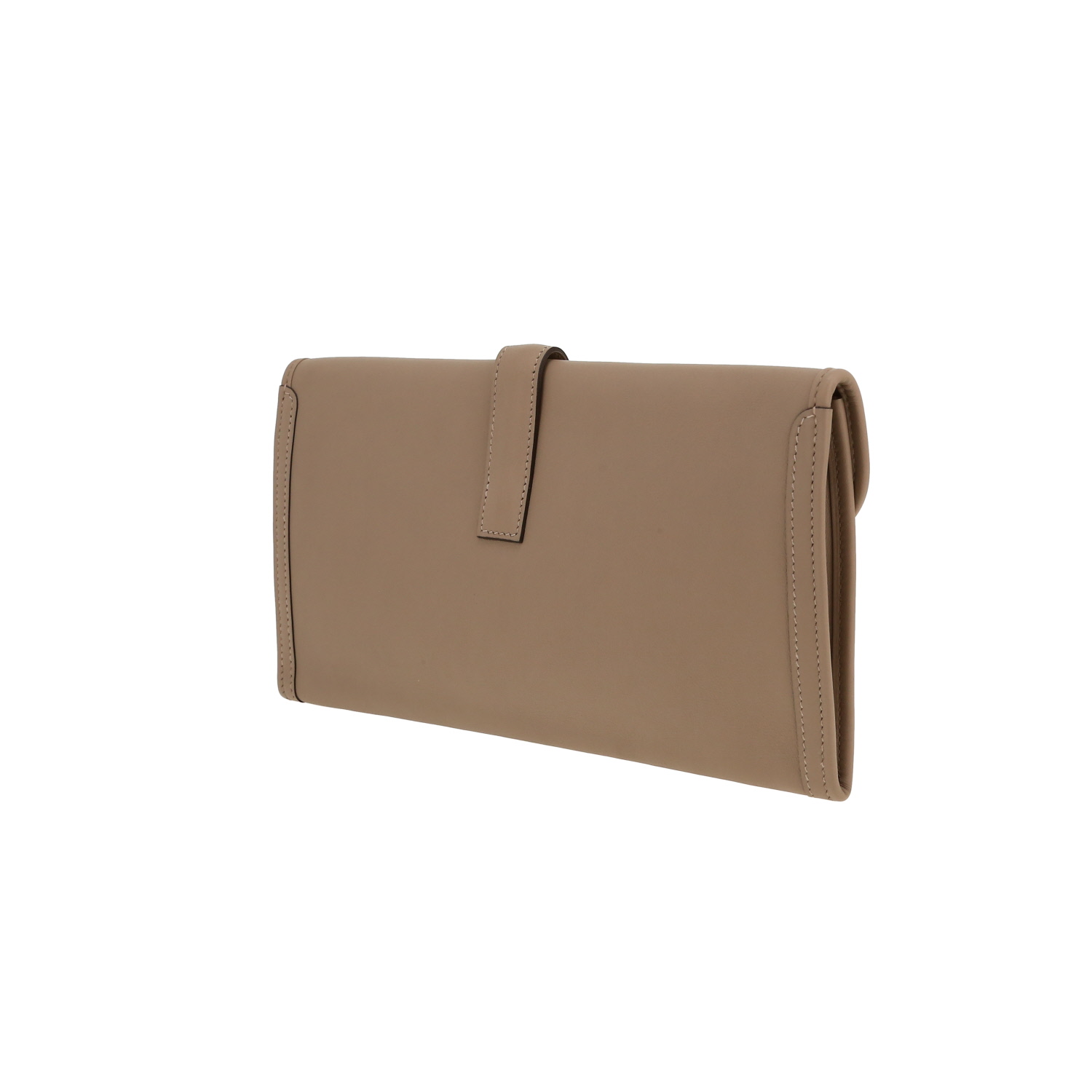 Hermès Jige pouch in tourterelle grey Swift leather - Detail D6