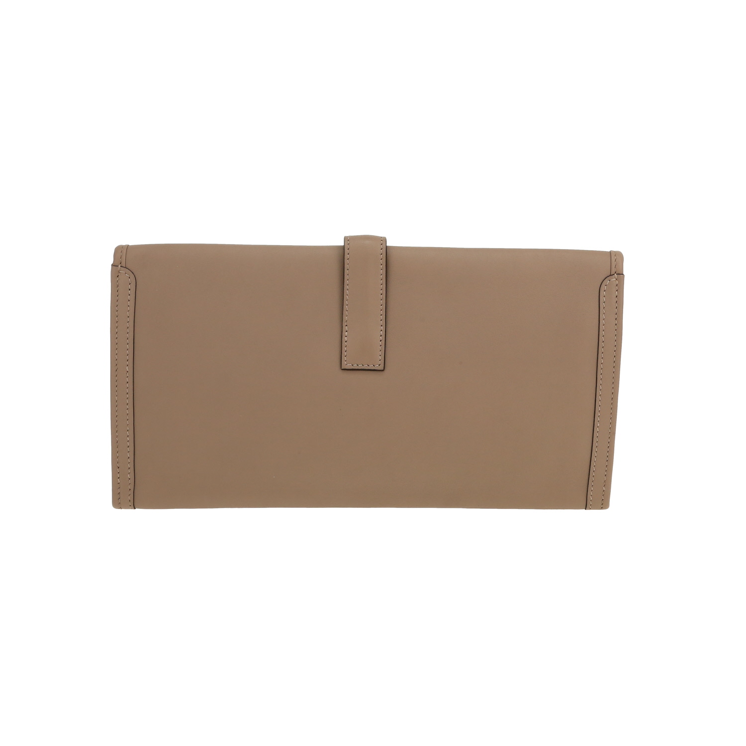 Hermès Jige pouch in tourterelle grey Swift leather - Detail D7