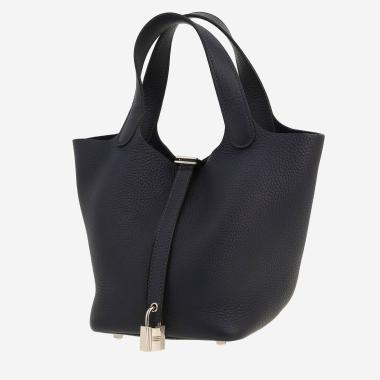 Hermès  Picotin 18 cm handbag  in Bleu Obscur leather taurillon clémence