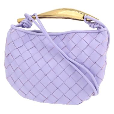 Borsa a tracolla Bottega Veneta  Sardine modello piccolo  in pelle intrecciata viola