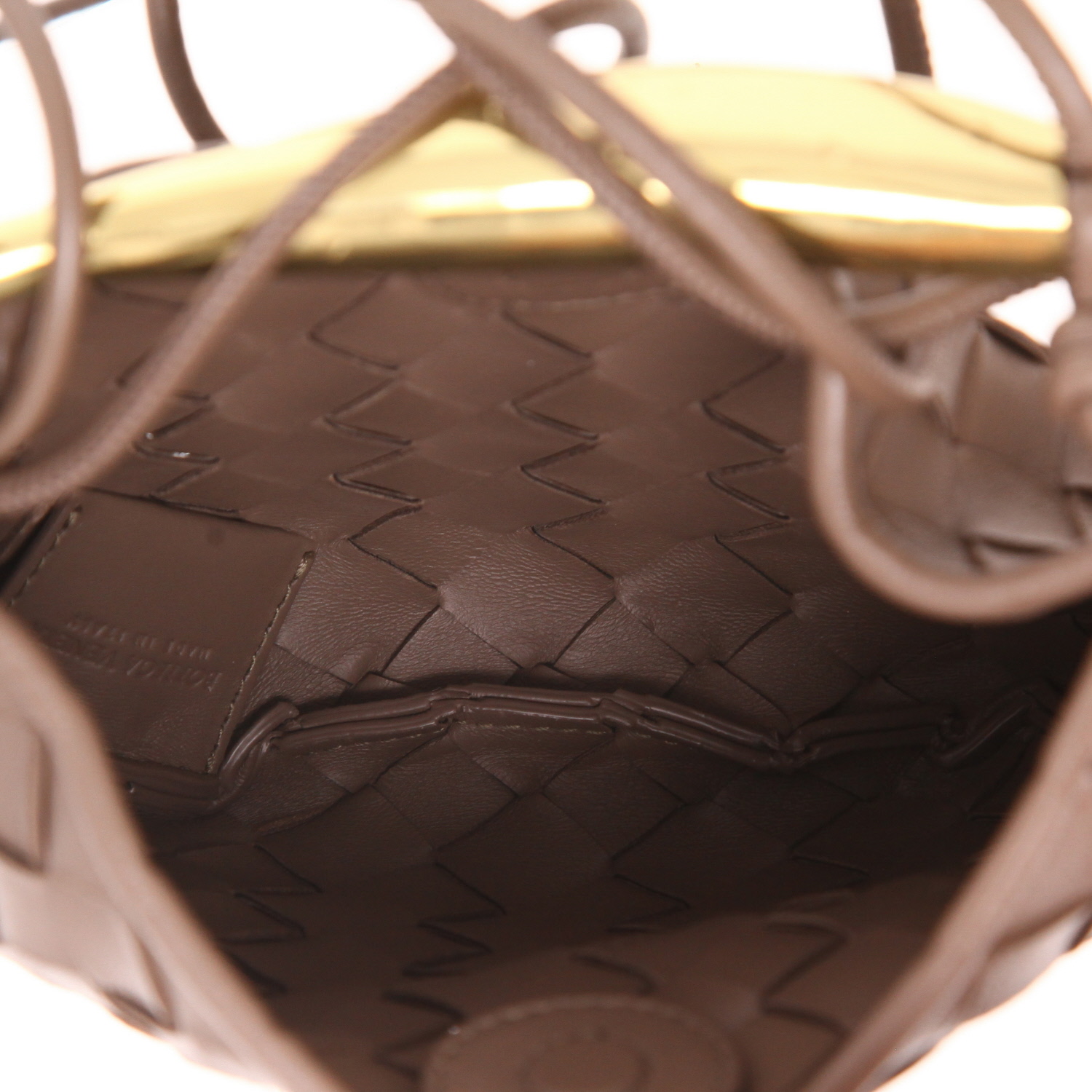 Sac bandoulière Bottega Veneta  Sardine en cuir intrecciato marron - Detail D3