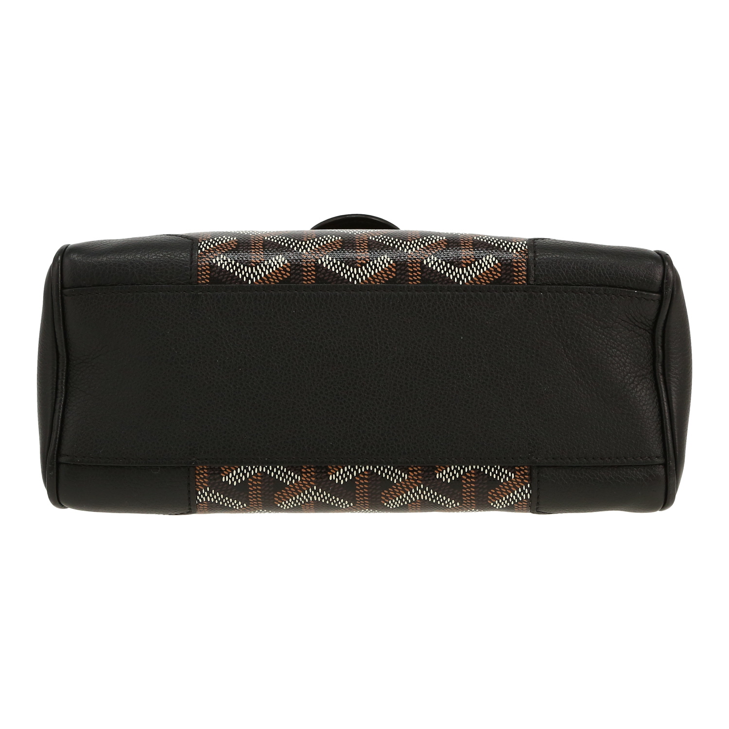 Bolso bandolera Goyard  Saigon mini  en tela Goyardine negra y cuero negro - Detail D1