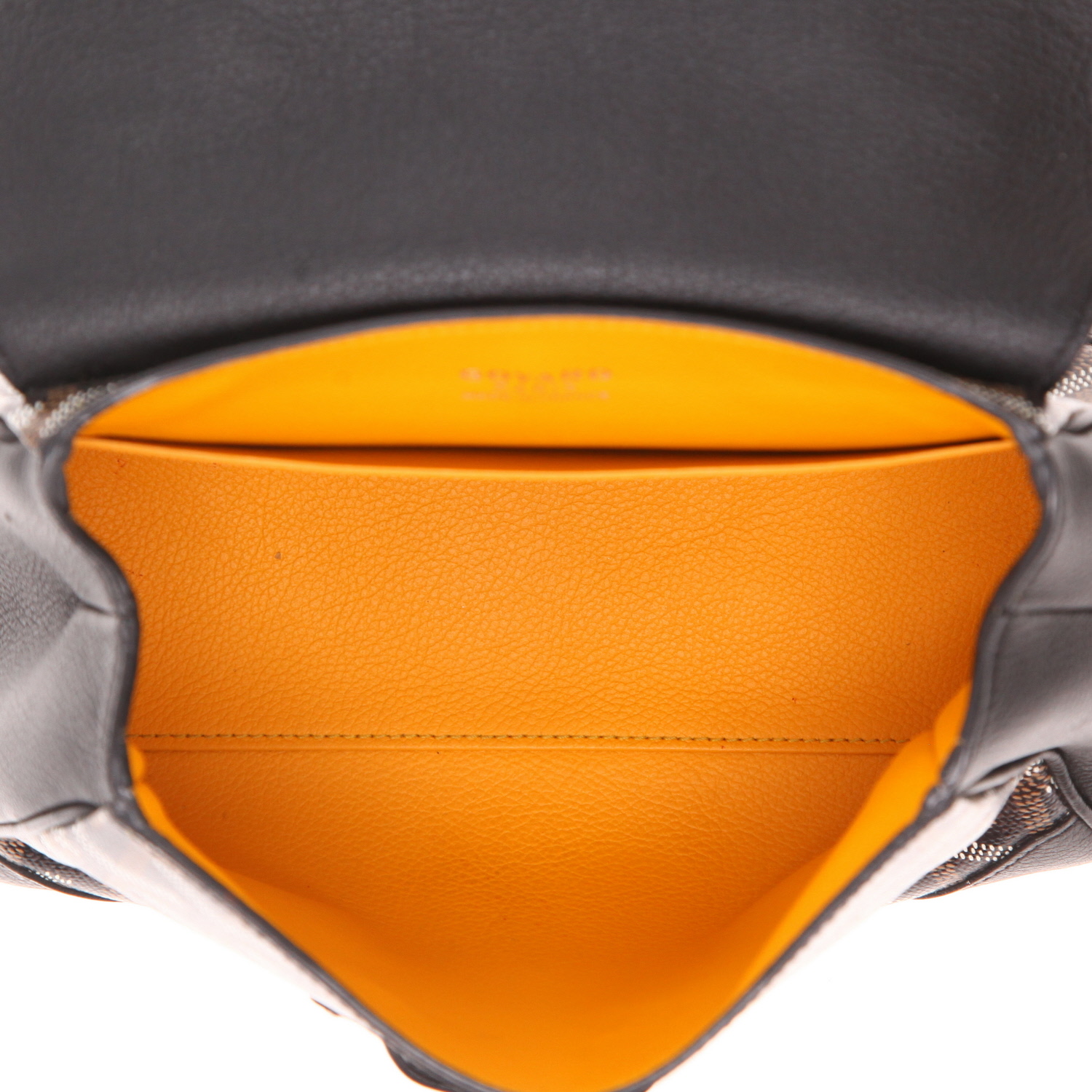 Bolso bandolera Goyard  Saigon mini  en tela Goyardine negra y cuero negro - Detail D3