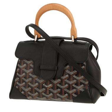 Borsa a tracolla Goyard  Saigon mini  in tela Goyardine nera e pelle nera