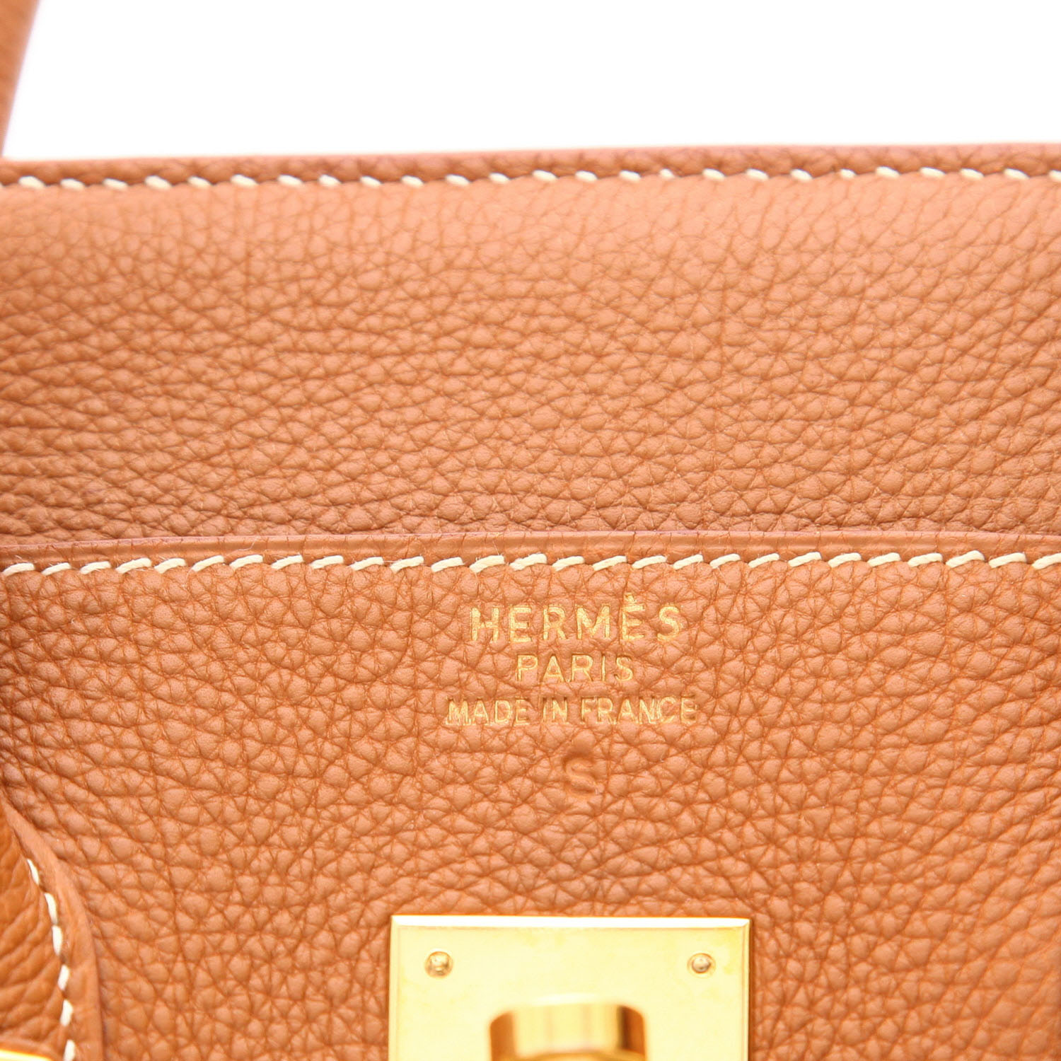 Hermès  Birkin 35 cm handbag  in gold togo leather - Detail D2