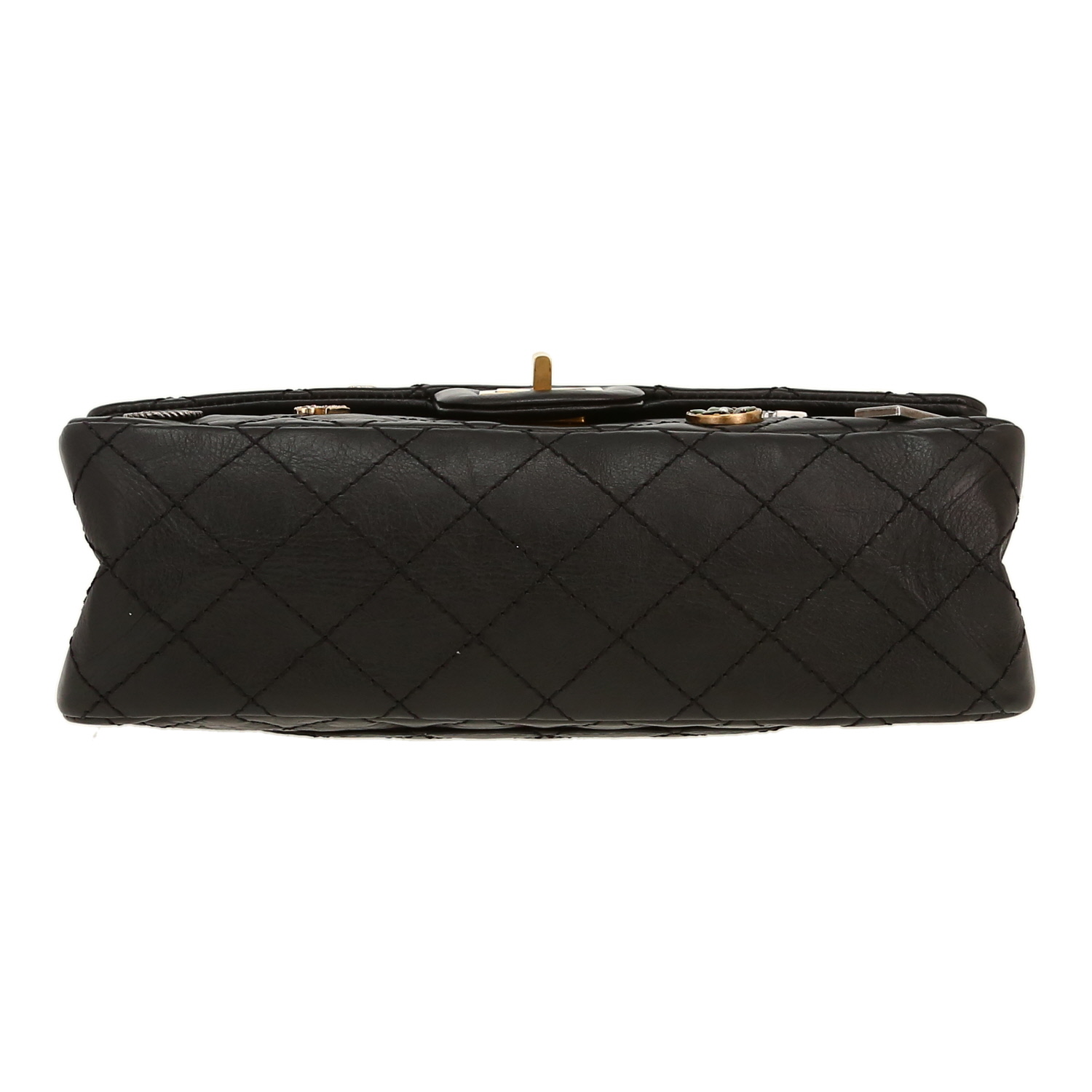 Borsa a tracolla Chanel  2.55 in pelle trapuntata nera - Detail D1