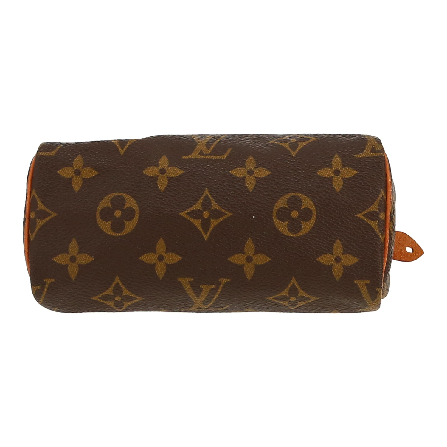 Bolso de mano Louis Vuitton  Nano Speedy en lona Monogram marrón y cuero natural - Detail D1