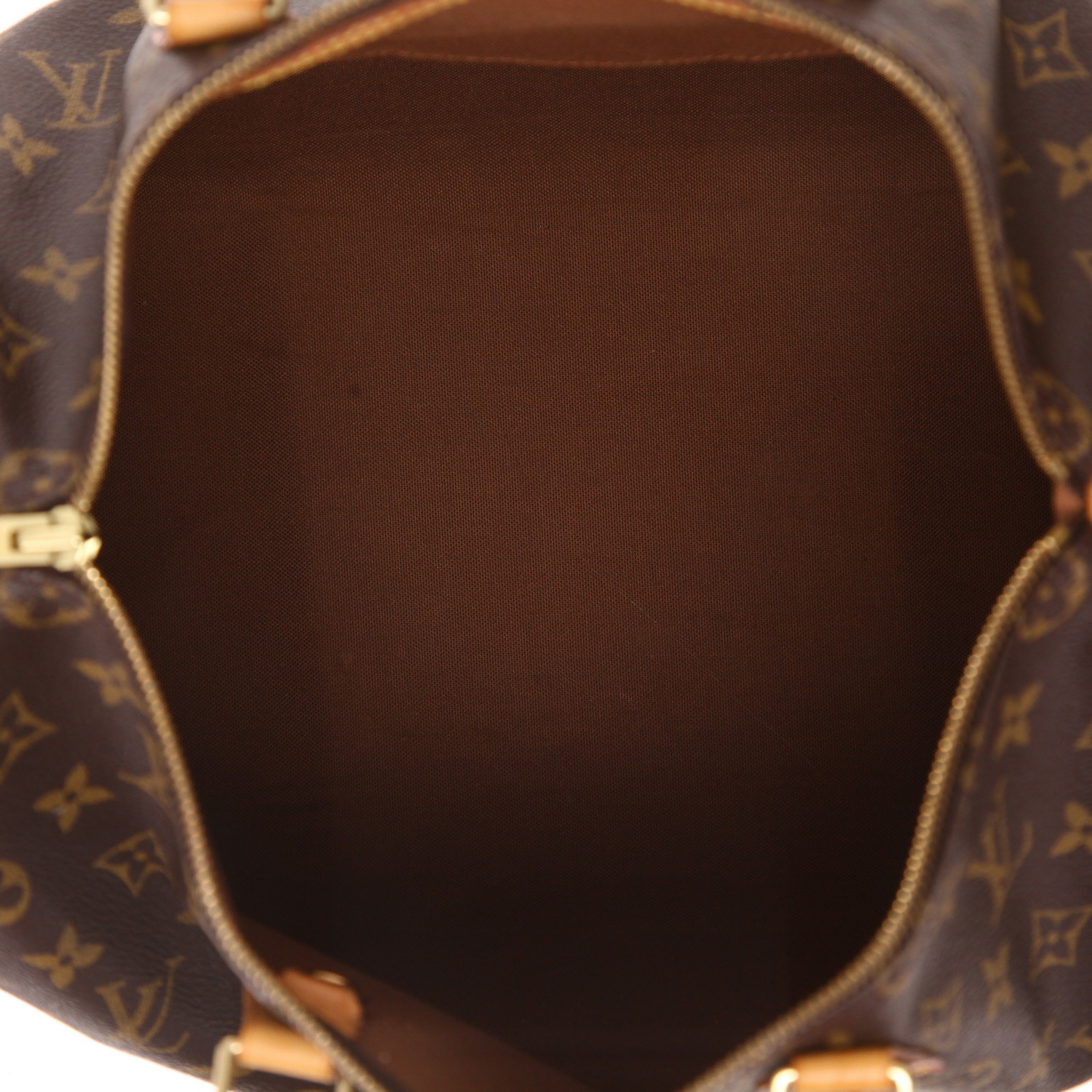 Louis Vuitton  Speedy 35 handbag  monogram canvas  and natural leather - Detail D3