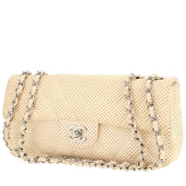 Chanel  Baguette handbag  in beige quilted leather