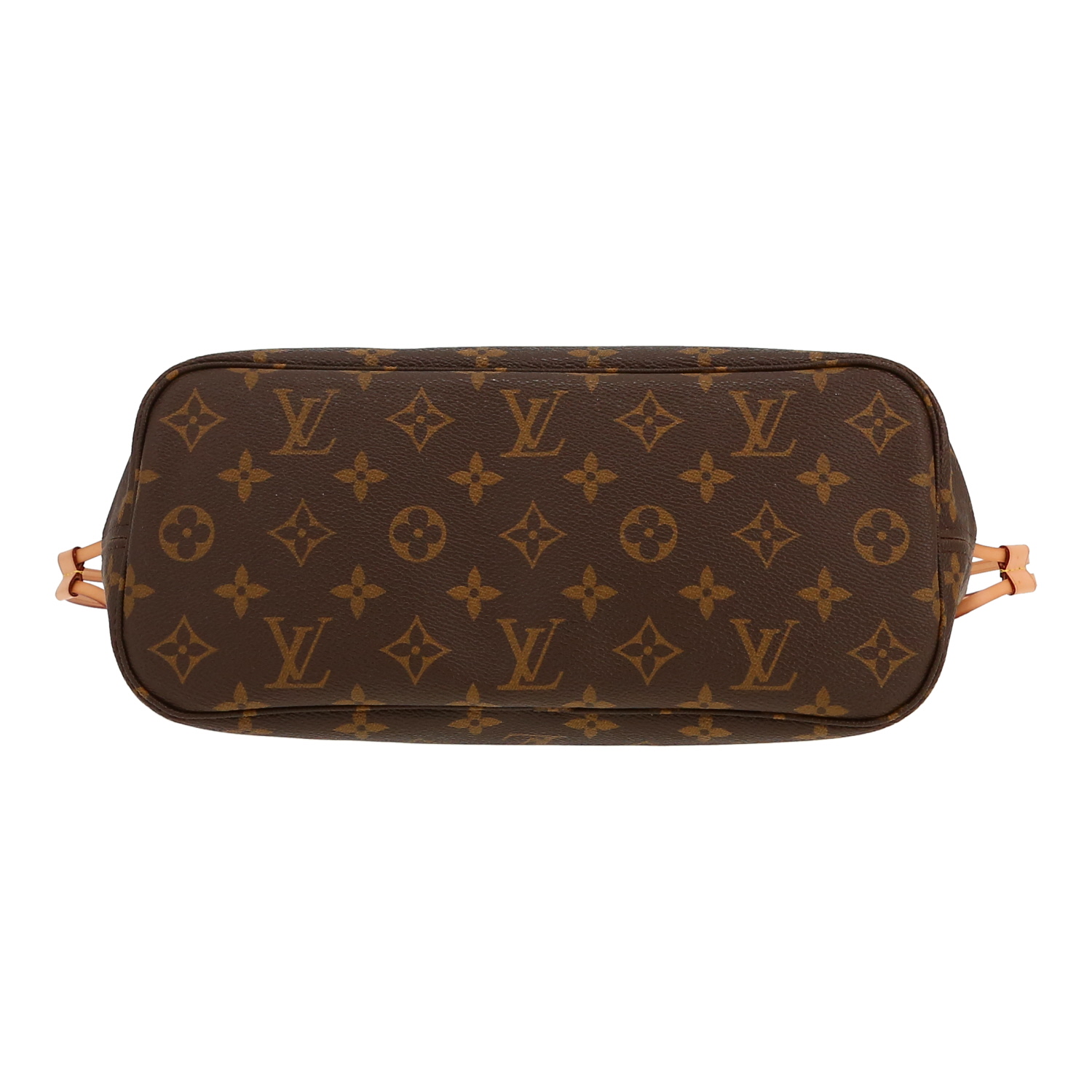 Louis Vuitton  Neverfull small model  shopping bag  in brown monogram canvas  and natural leather - Detail D1